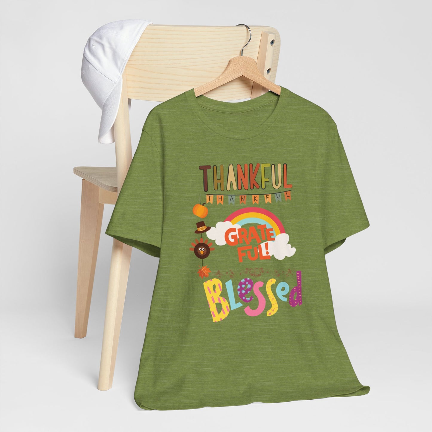 Thankful Grateful Blessed T-shirt, Happy Thanksgiving T-shirt, Happy thanksgiving 2024 T-shirt, Thanksgiving Gift,Turkey Shirt, Family Thanksgiving, Holiday Outfit.