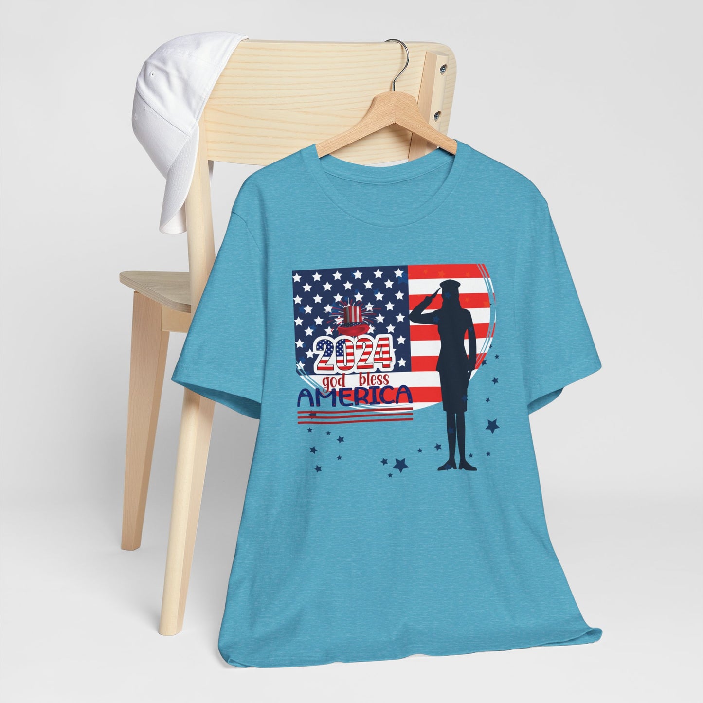 4th of July T-Shirt, God Bless America T-Shirt, Fourth of July unisex jersey short sleeve.