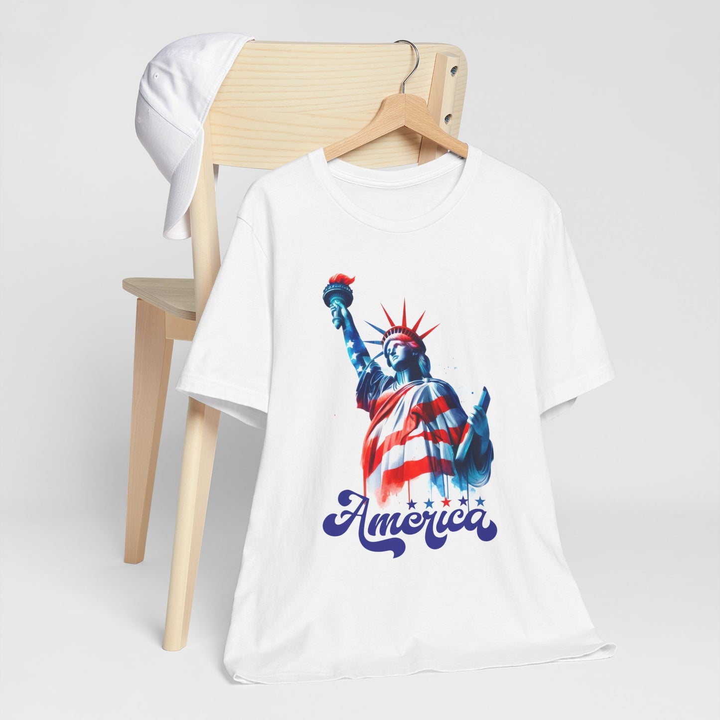 4th of July T-shirt, Sweet Land Of Liberty T-Shirt, Fourth of July unisex jersey short sleeve, America, Flag, Peace Love America. Proud To Be An American, Red White Blue.