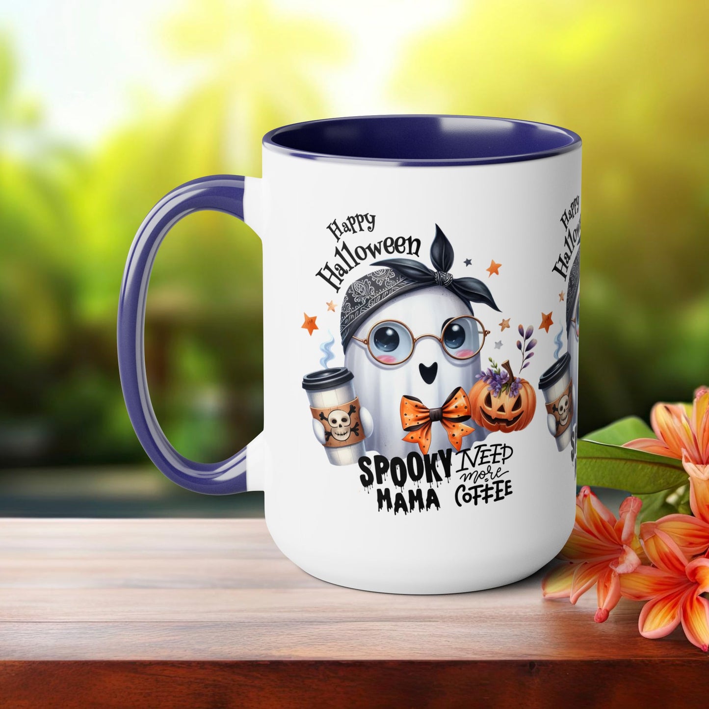 Spooky Mama Halloween Coffee Mug,  Let's Go Halloween Coffee Mug, Trick or Treat Halloween Coffee Mug, Cute Ghost Coffee Mug, Spooky Season Halloween Coffee Mug.