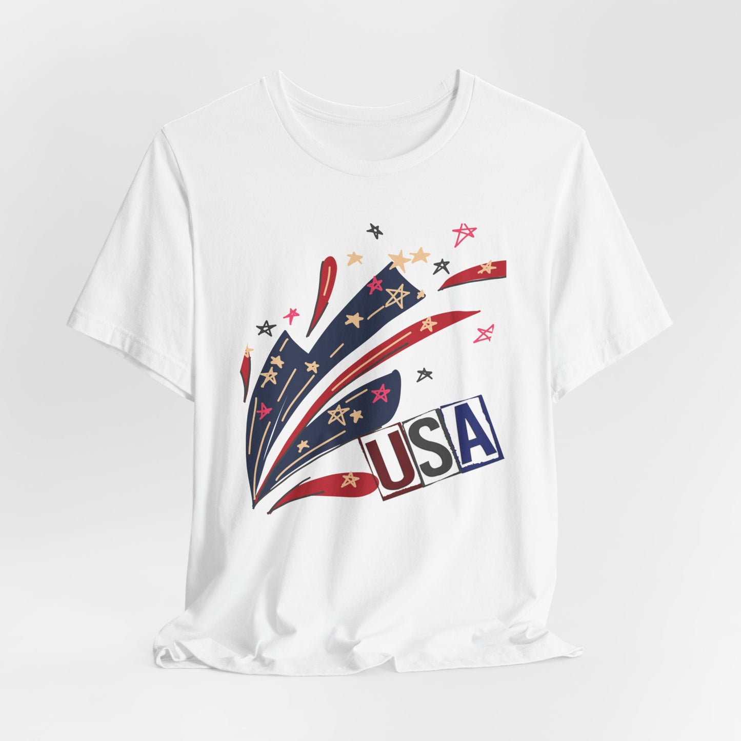 4th of July T-shirt, Red White Blue T-Shirt, Fourth of July unisex jersey short sleeve.