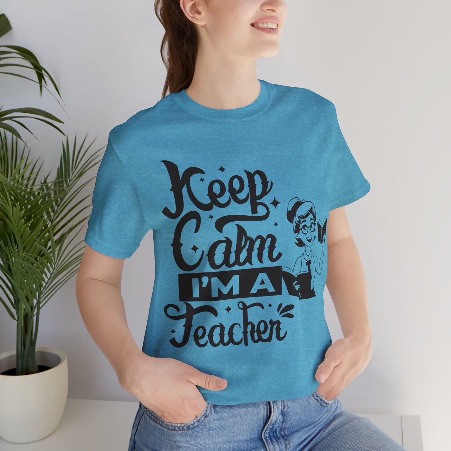 Keep Calm I Am A Teacher T-Shirt, Back To School T-Shirt, Teach Love Inspire Teacher Shirt, Teacher Back To school unisex jersey short sleeve.First Day Vibes T-Shirt.