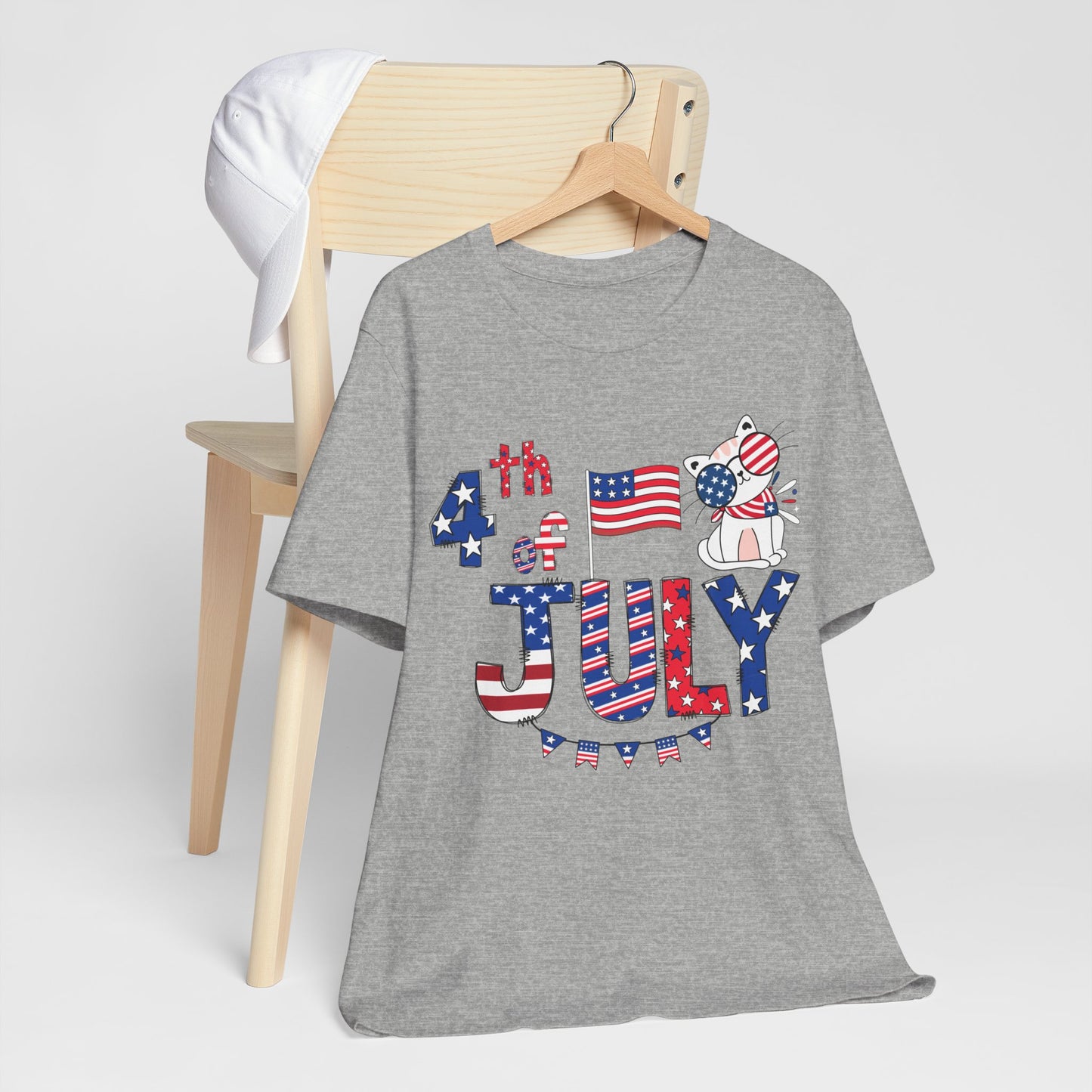 4th of July T-shirt, Red White Blue T-Shirt, Fourth of July unisex jersey short sleeve.