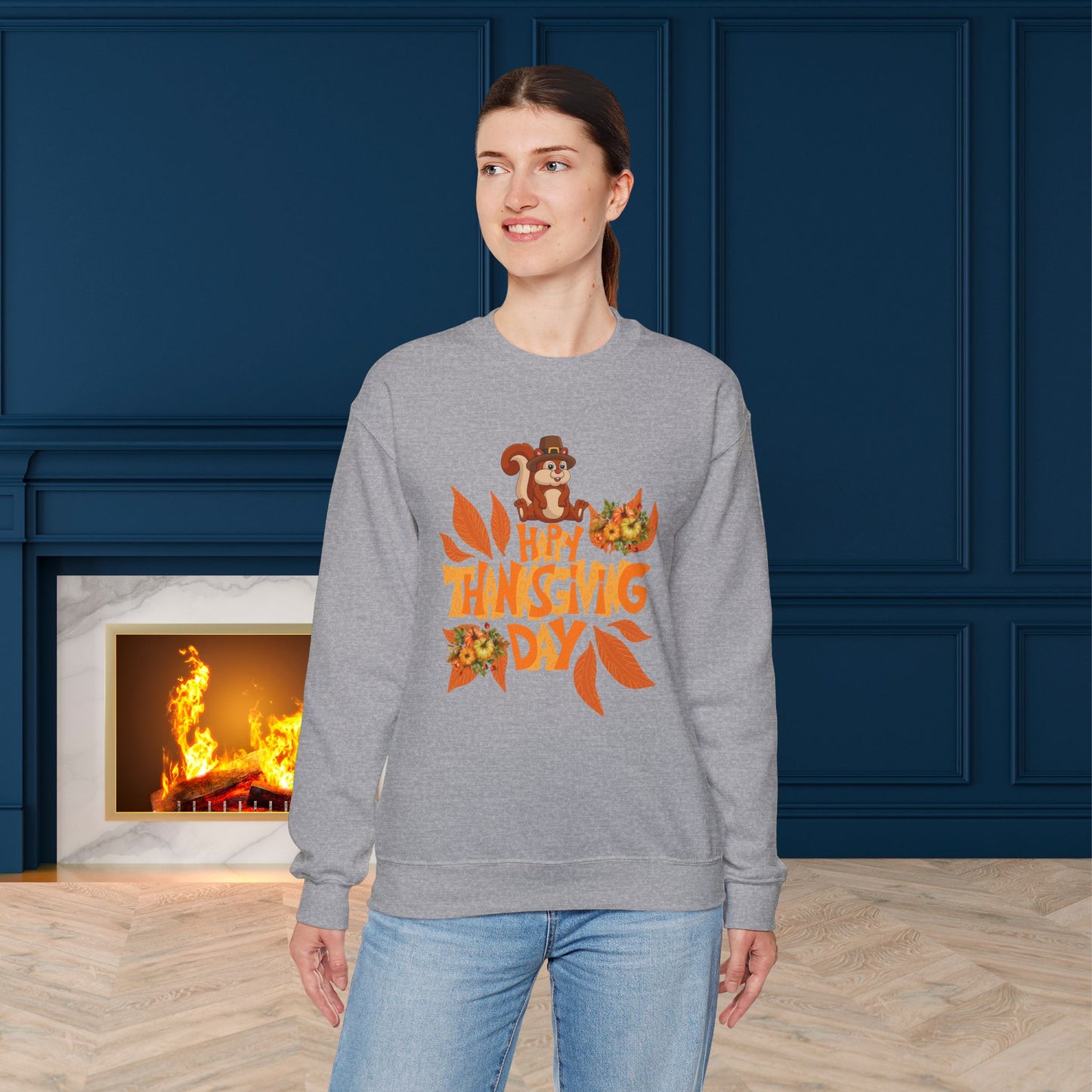 HappyThanksgiving Day Sweatshirt - Unisex Heavy Blend, Happy Thanksgiving2024 Sweatshirt, Thanksgiving Gift, Festive Sweatshirt.