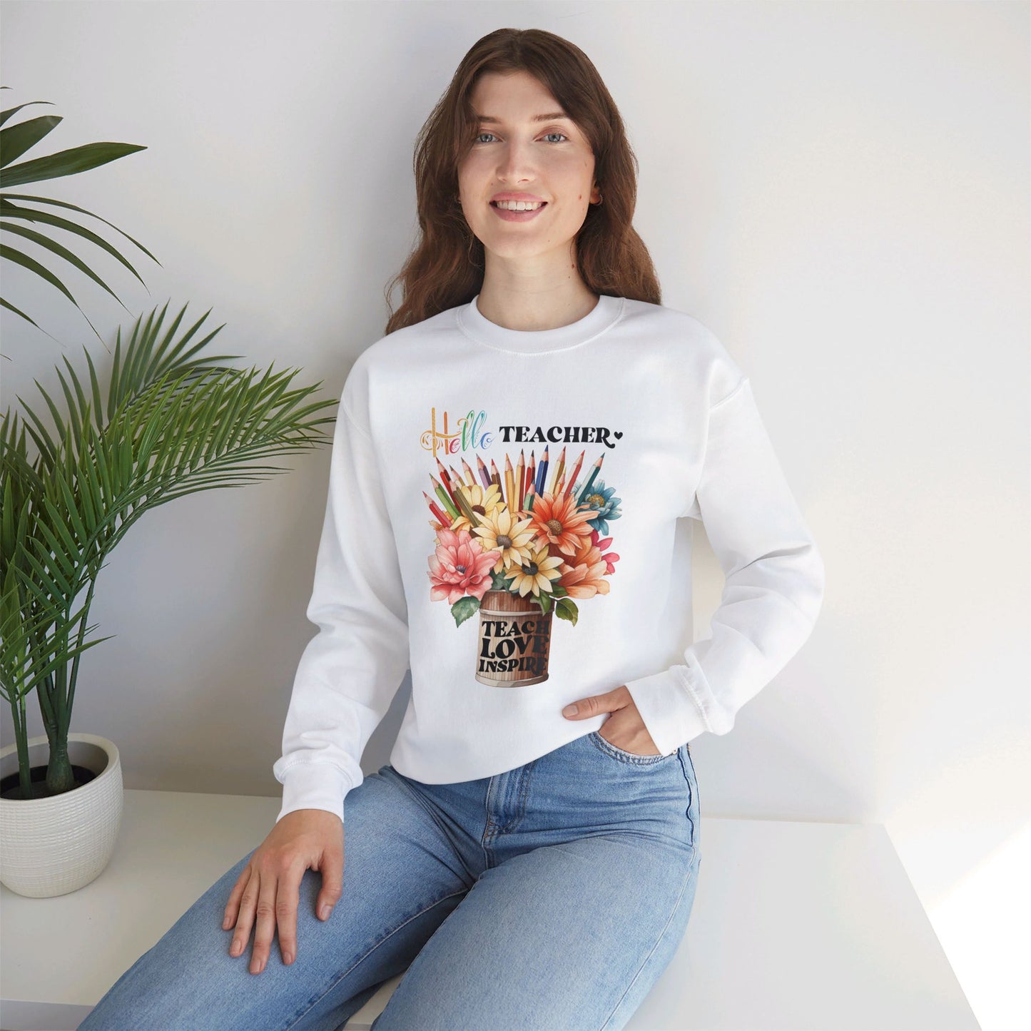 We Love Teachers Sweatshirt, Back To school unisex heavy blend crewneck sweatshirt, Teacher Back To school  Sweatshirt. First Day Vibes Sweatshirt.