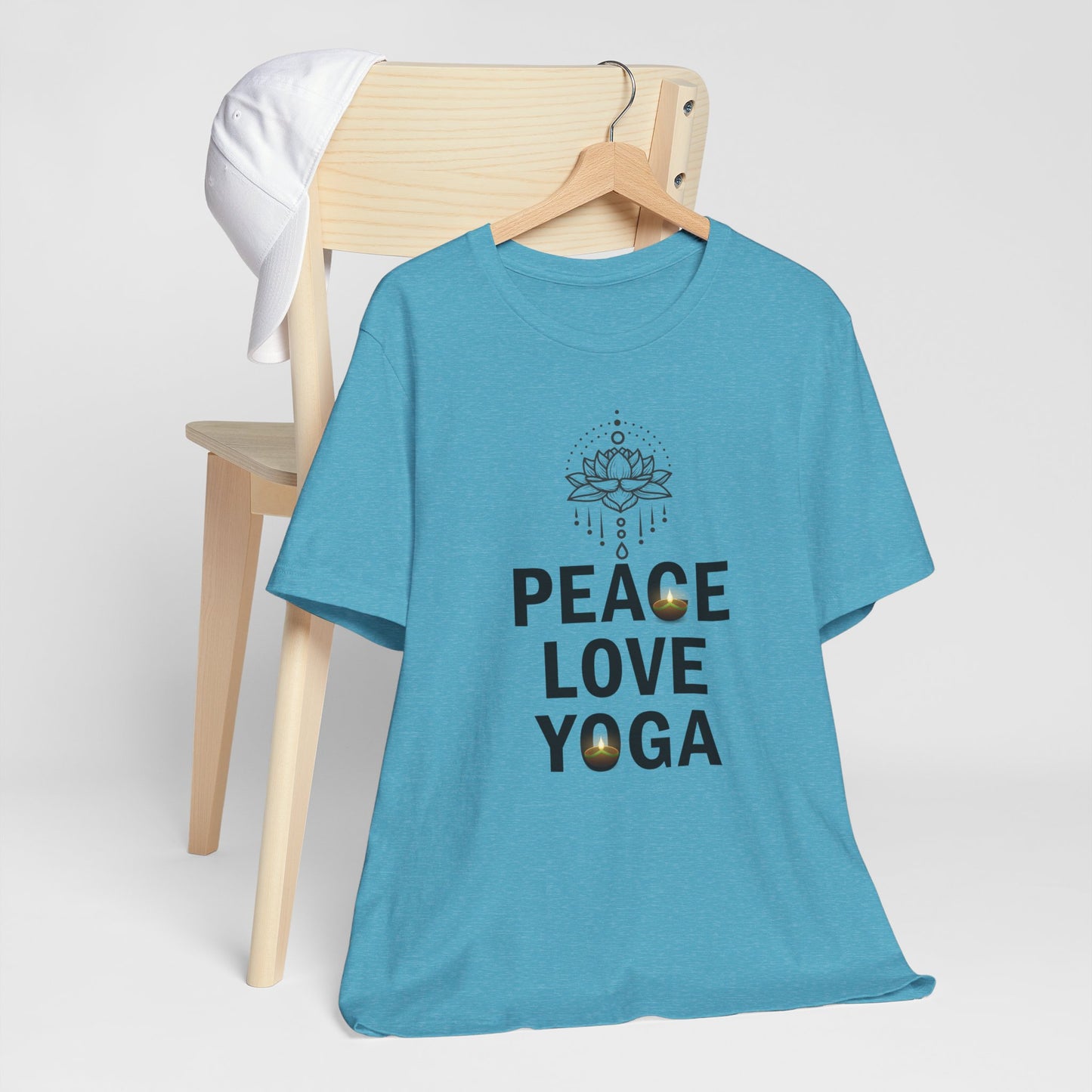 Peace Love Yoga T-Shirt, Cute Yoga workout Shirt, Yoga lovers T-shirt, Yoga Instructor Gift, Gym shirt, Gift For Yoga lover, Gift For Yogi.