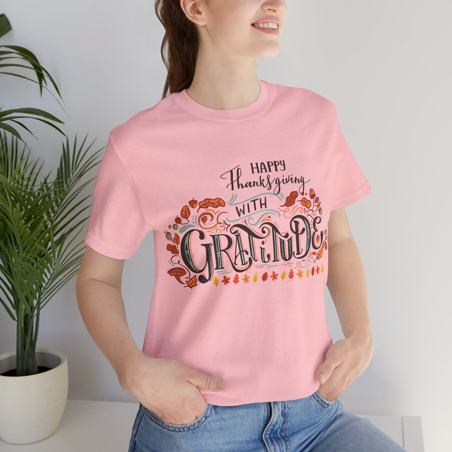 Happy Thanksgiving With Gratitude T-shirt, Happy thanksgiving 2024 T-shirt, Thanksgiving Gift,Turkey Shirt, Family Thanksgiving, Holiday Outfit.