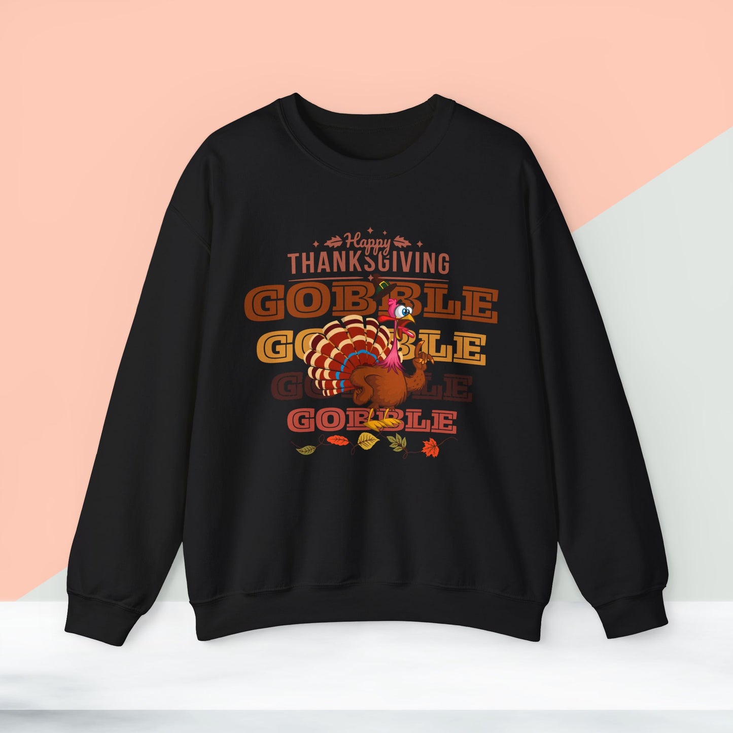 Gobble Sweatshirt, HappyThanksgiving Sweatshirt - Unisex Heavy Blend, Happy Thanksgiving2024 Sweatshirt, Thanksgiving Gift, Festive Sweatshirt.