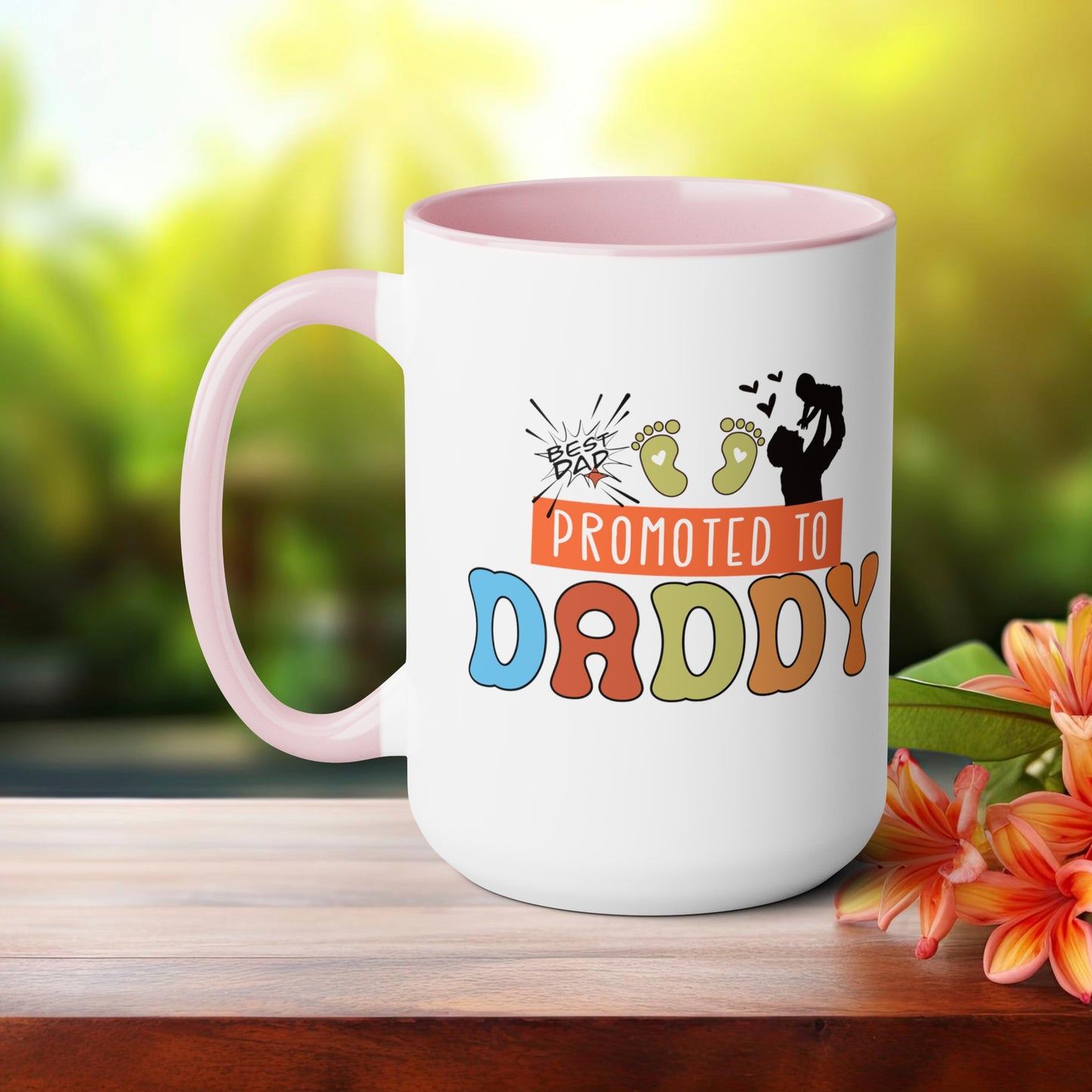 Happy father's dayTow-Tone Coffee Mug.15oz, Gift for Dad, Daddy's Coffee Mug