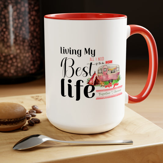 Happy valentines day Two-Tone Coffee Mugs, 15oz