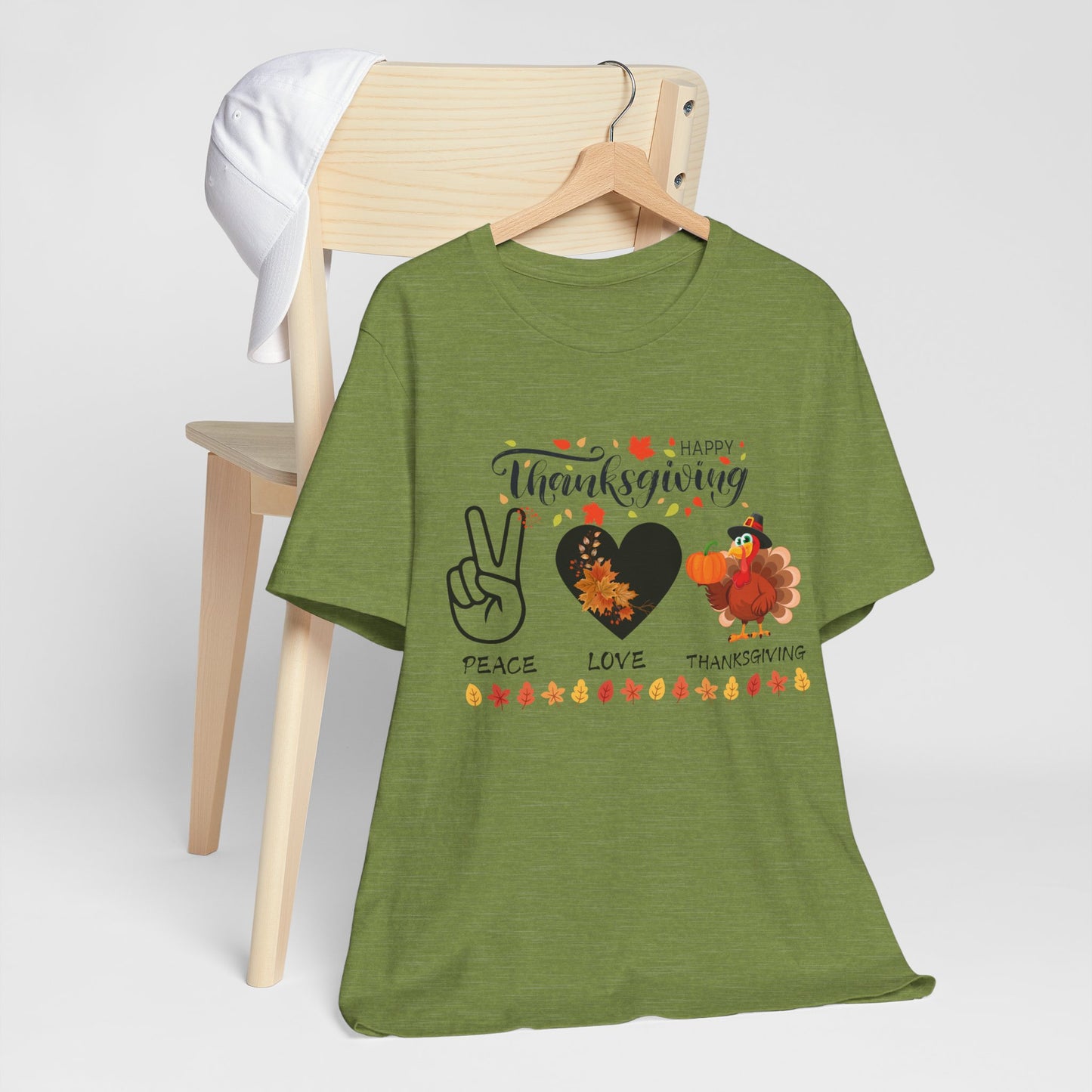 Peace Love Thanksgiving T-shirt, Happy Thanksgiving T-shirt, Happy thanksgiving 2024 T-shirt, Thanksgiving Gift,Turkey Shirt, Family Thanksgiving, Holiday Outfit.