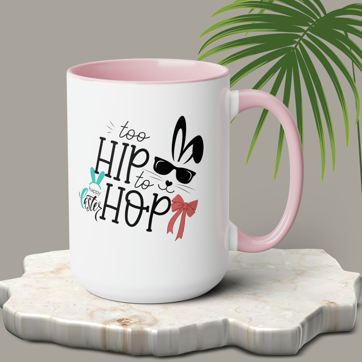 Too Hip To Hop Two-Tone Coffee Mugs, 15oz