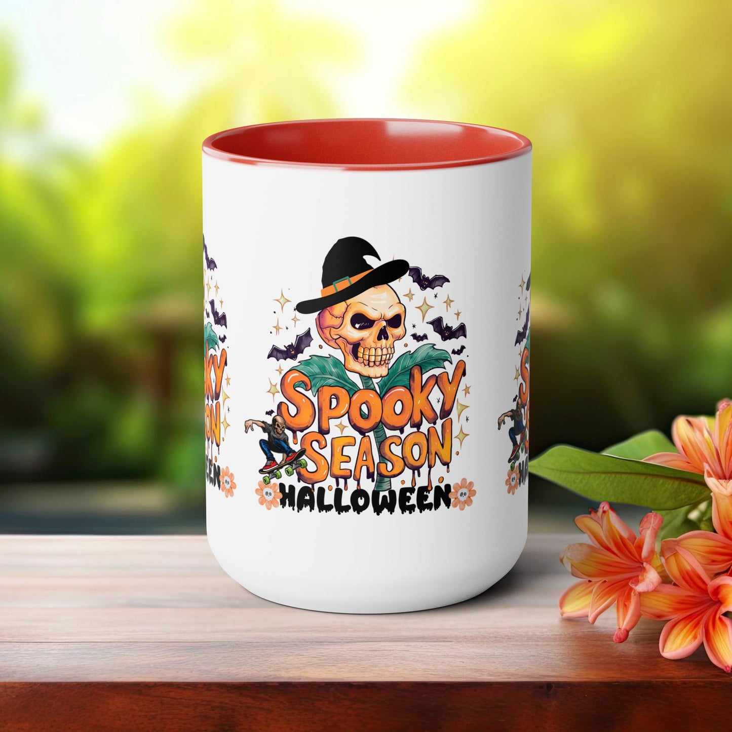 Spooky Season Halloween Coffee Mug, Halloween Coffee Mug, Trick or Treat Halloween Coffee Mug, Cute Skeleton Coffee Mug, Spooky Vibes Halloween Coffee Mug.