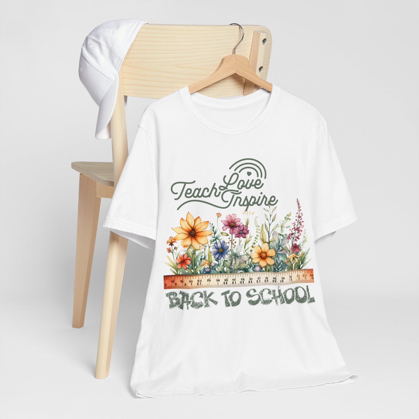Love Teach Inspire T-Shirt, Back To School T-Shirt, Teacher Back To school unisex jersey short sleeve.First Day Vibes T-Shirt.