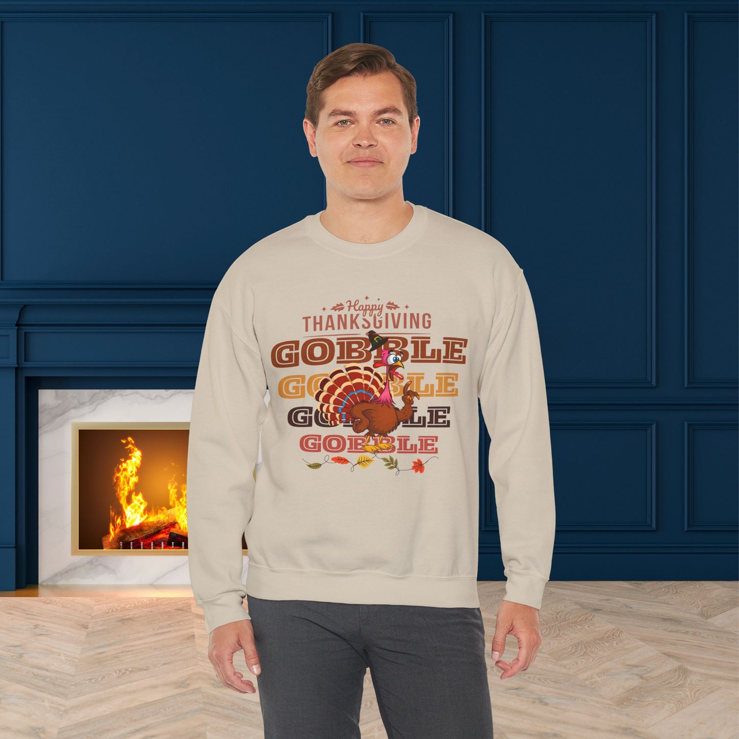 Gobble Sweatshirt, HappyThanksgiving Sweatshirt - Unisex Heavy Blend, Happy Thanksgiving2024 Sweatshirt, Thanksgiving Gift, Festive Sweatshirt.