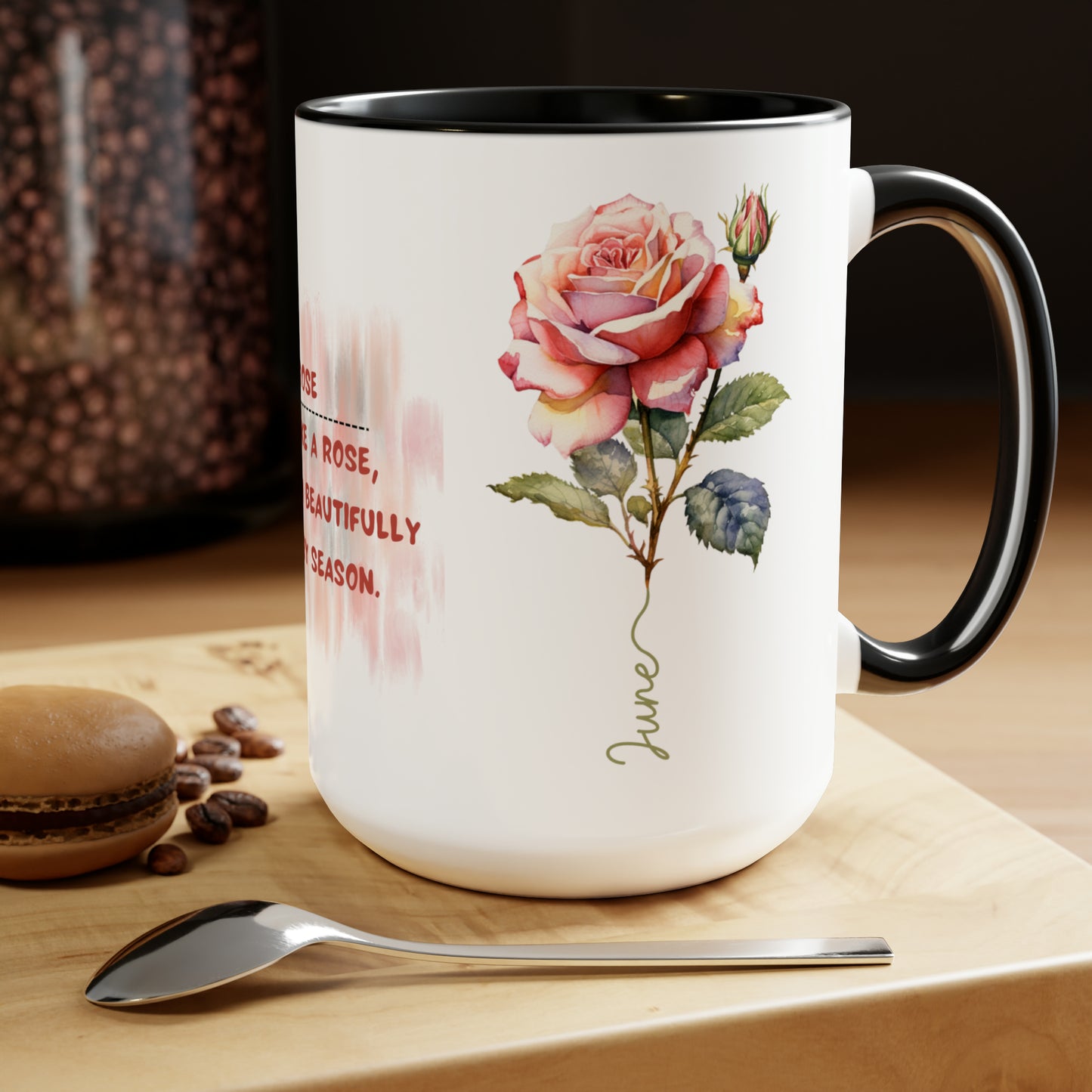 Birth Month flower Tow-Tone Coffee Mug.15oz, June Birth Month flower mug.