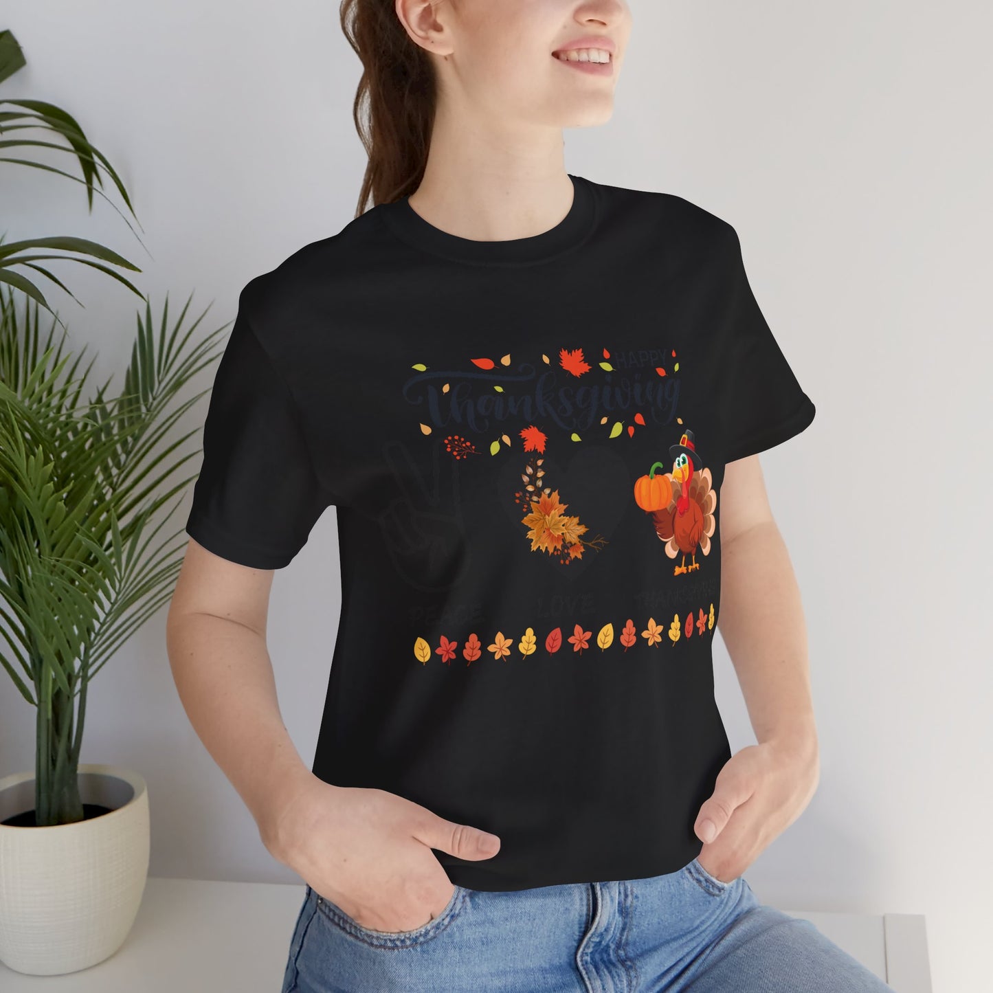 Peace Love Thanksgiving T-shirt, Happy Thanksgiving T-shirt, Happy thanksgiving 2024 T-shirt, Thanksgiving Gift,Turkey Shirt, Family Thanksgiving, Holiday Outfit.