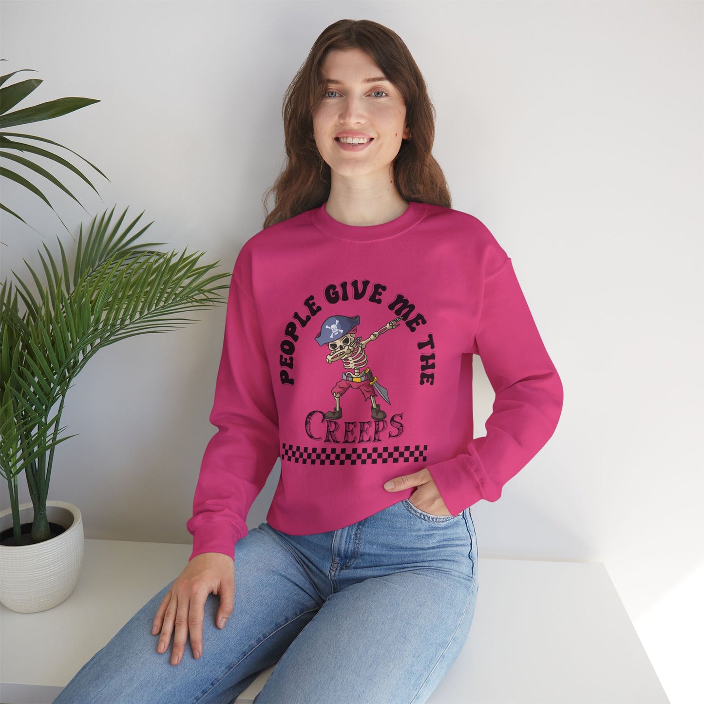 People Give Me The Creeps Sweatshirt, Happy Halloween Sweatshirt - Unisex Heavy Blend Crewneck, Halloween Sweatshirt, Cute Spooky Ghost sweatshirt.