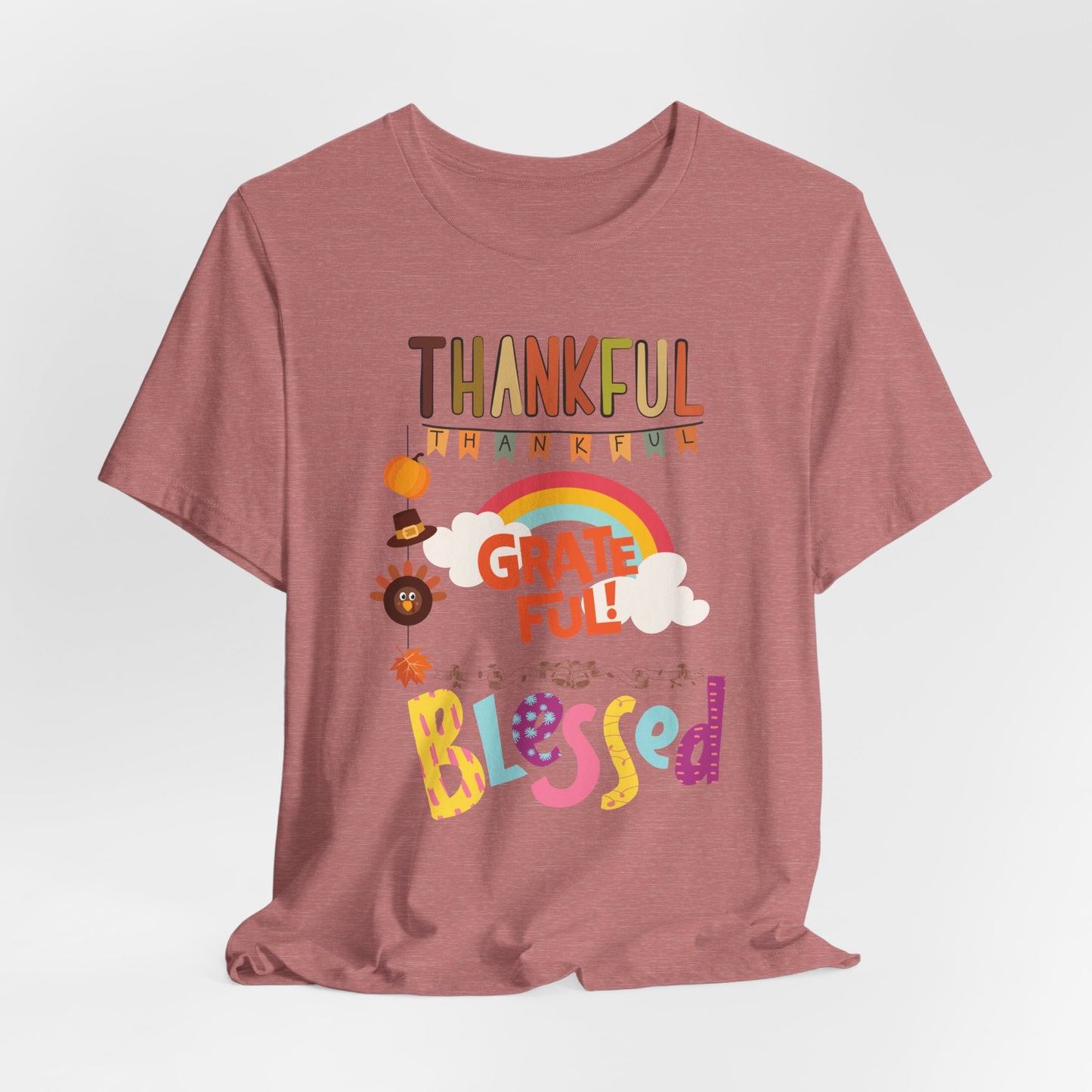 Thankful Grateful Blessed T-shirt, Happy Thanksgiving T-shirt, Happy thanksgiving 2024 T-shirt, Thanksgiving Gift,Turkey Shirt, Family Thanksgiving, Holiday Outfit.