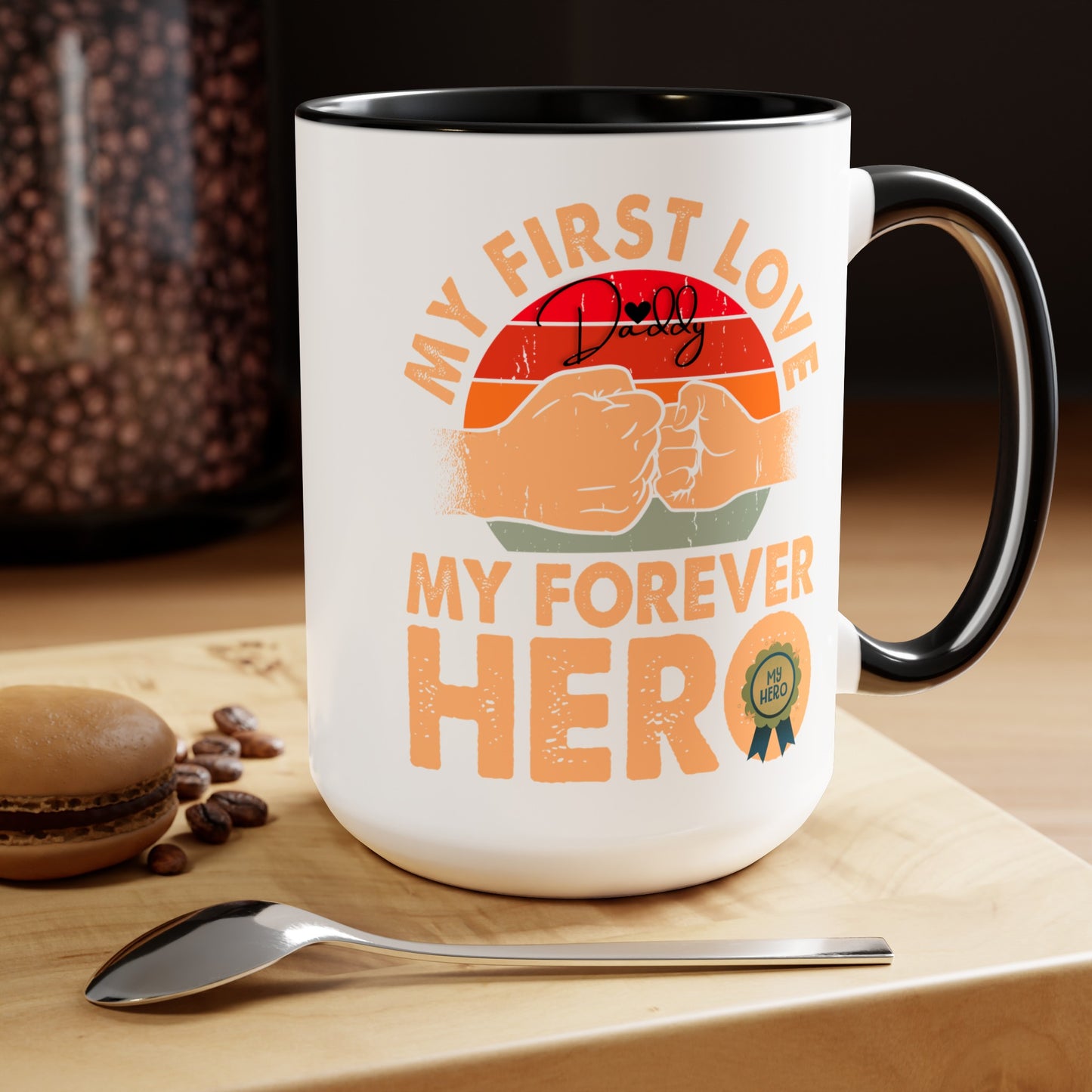 Happy father's dayTow-Tone Coffee Mug.15oz, Gift for Dad, Daddy's Coffee Mug