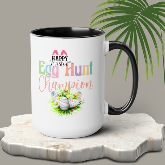 Easter Egg HuntTwo-Tone Coffee Mugs, 15oz