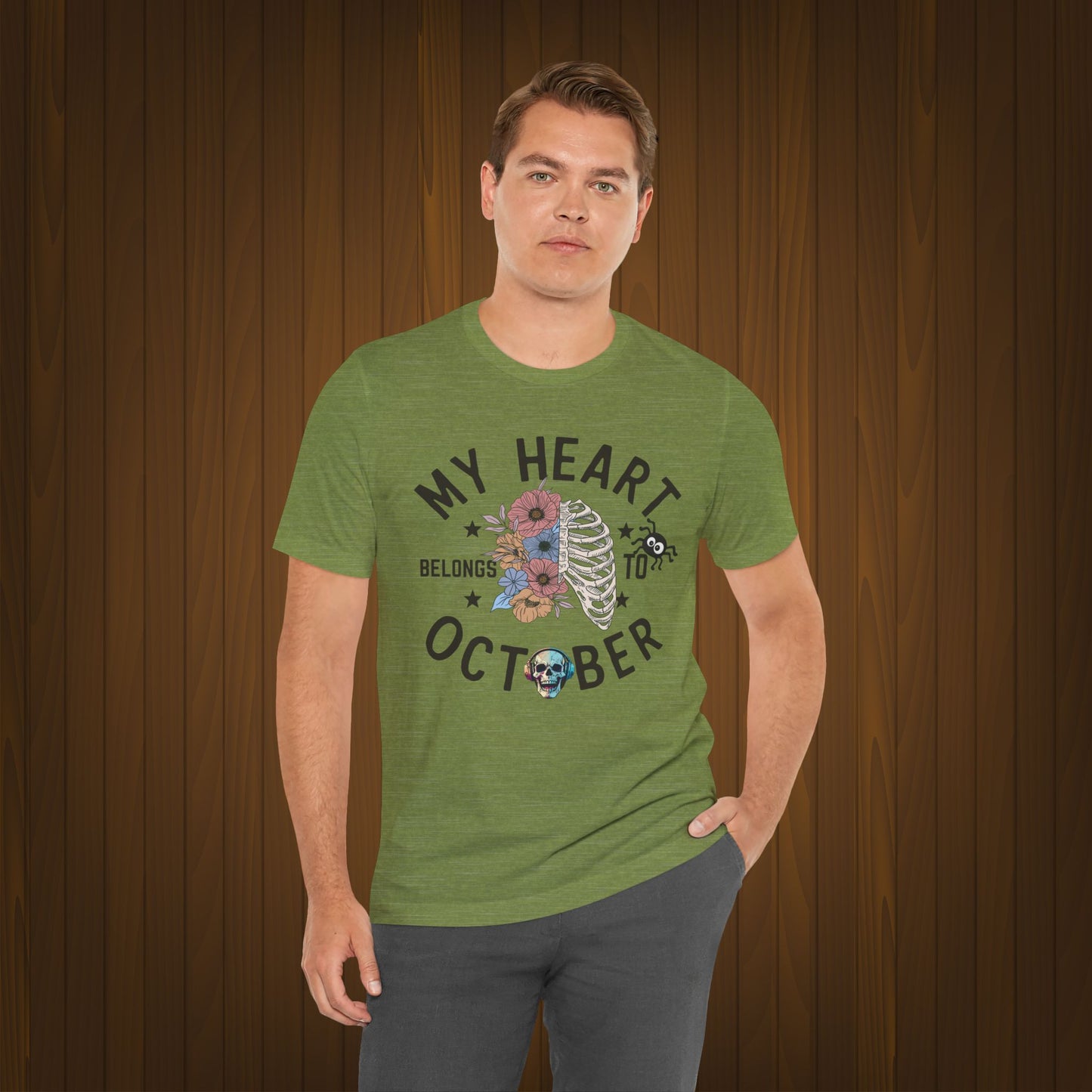 My Heart Belongs To October Halloween T-shirt, Happy Halloween T-shirt, Trick Or Treat T-shirt, Halloween T-shirt, Cool Halloween T-shirt, Spooky T-shirt,