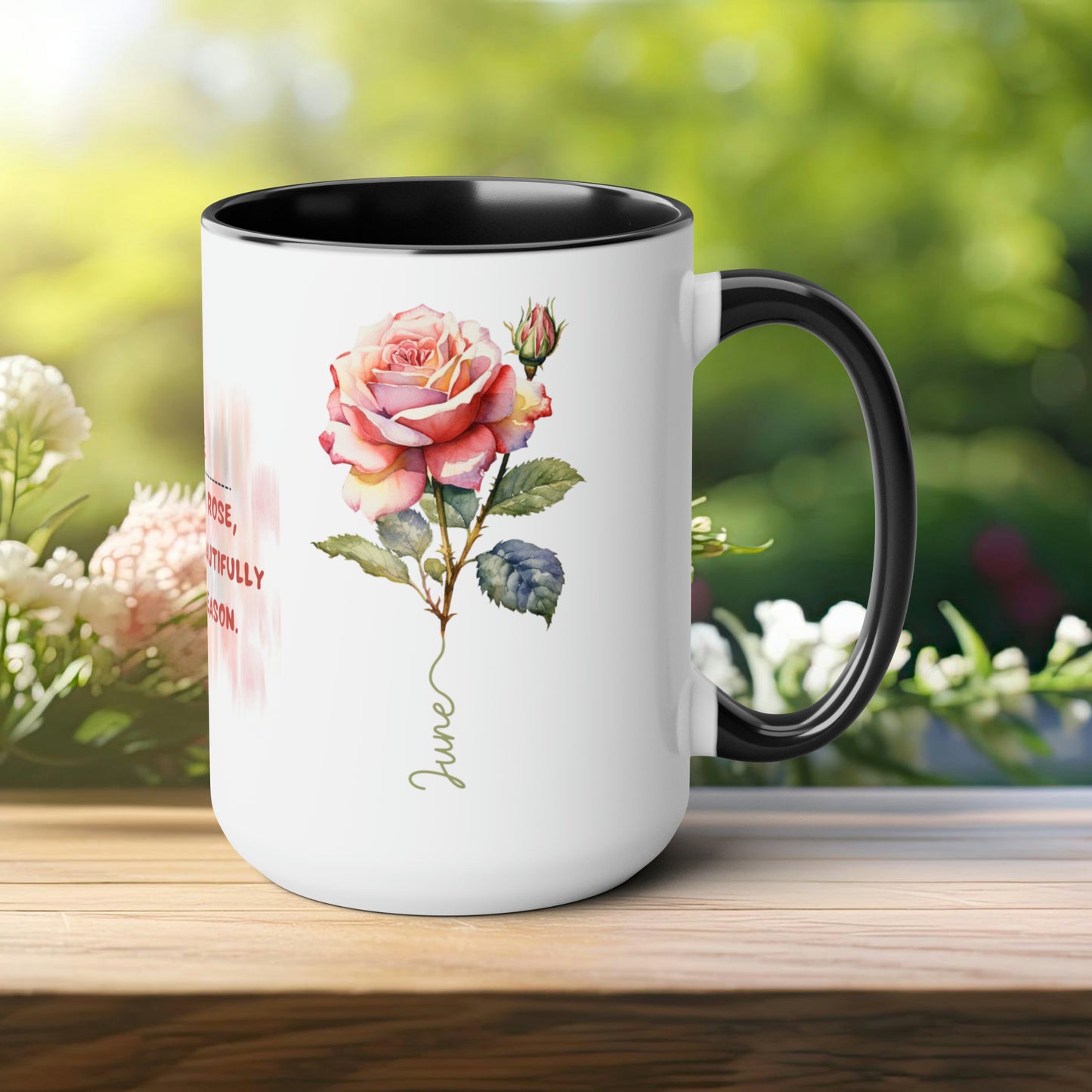 Birth Month flower Tow-Tone Coffee Mug.15oz, June Birth Month flower mug.