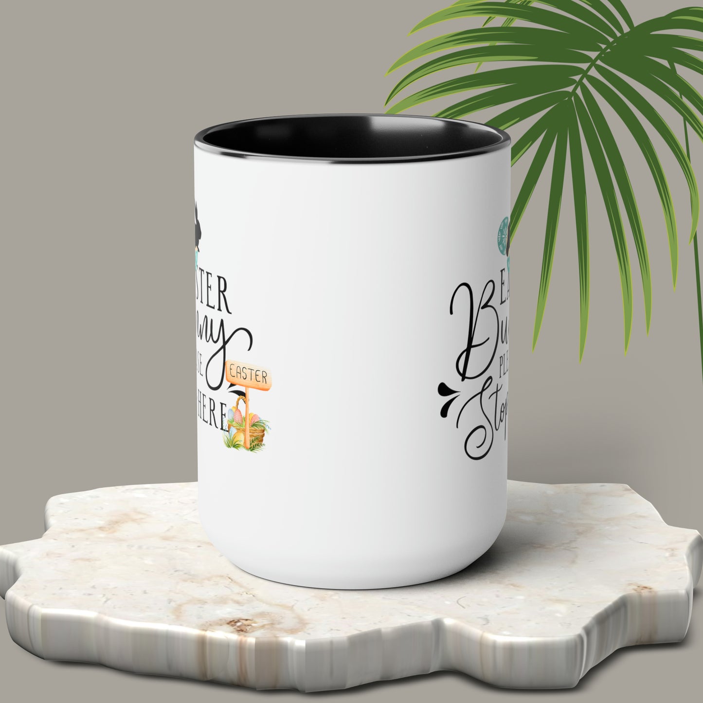 Happy Easter Two-Tone Coffee Mugs, 15oz