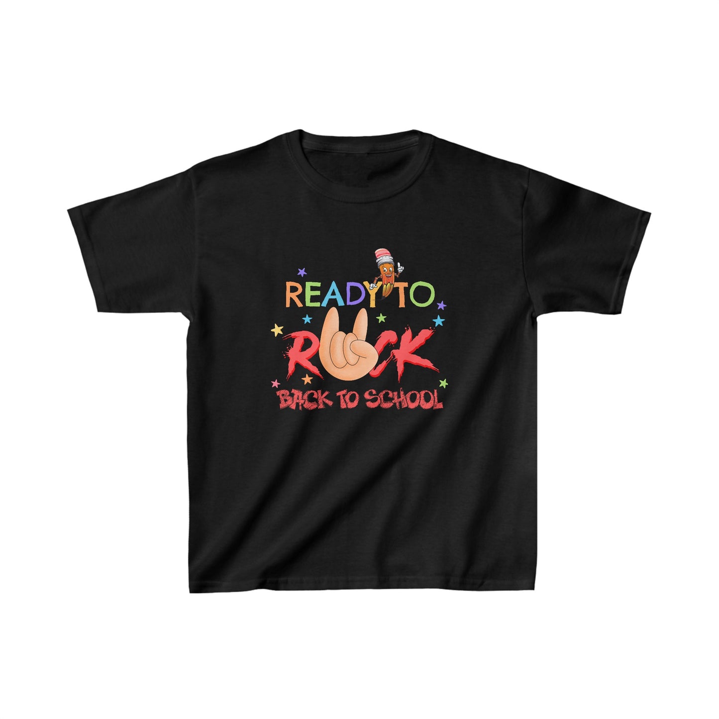 Ready To Rock Back To School Kids Heavy Cotton™ Tee, Back to school Kids Shirt, 1st Day Of School Shirt, Back To School Cotton T-Shirt.