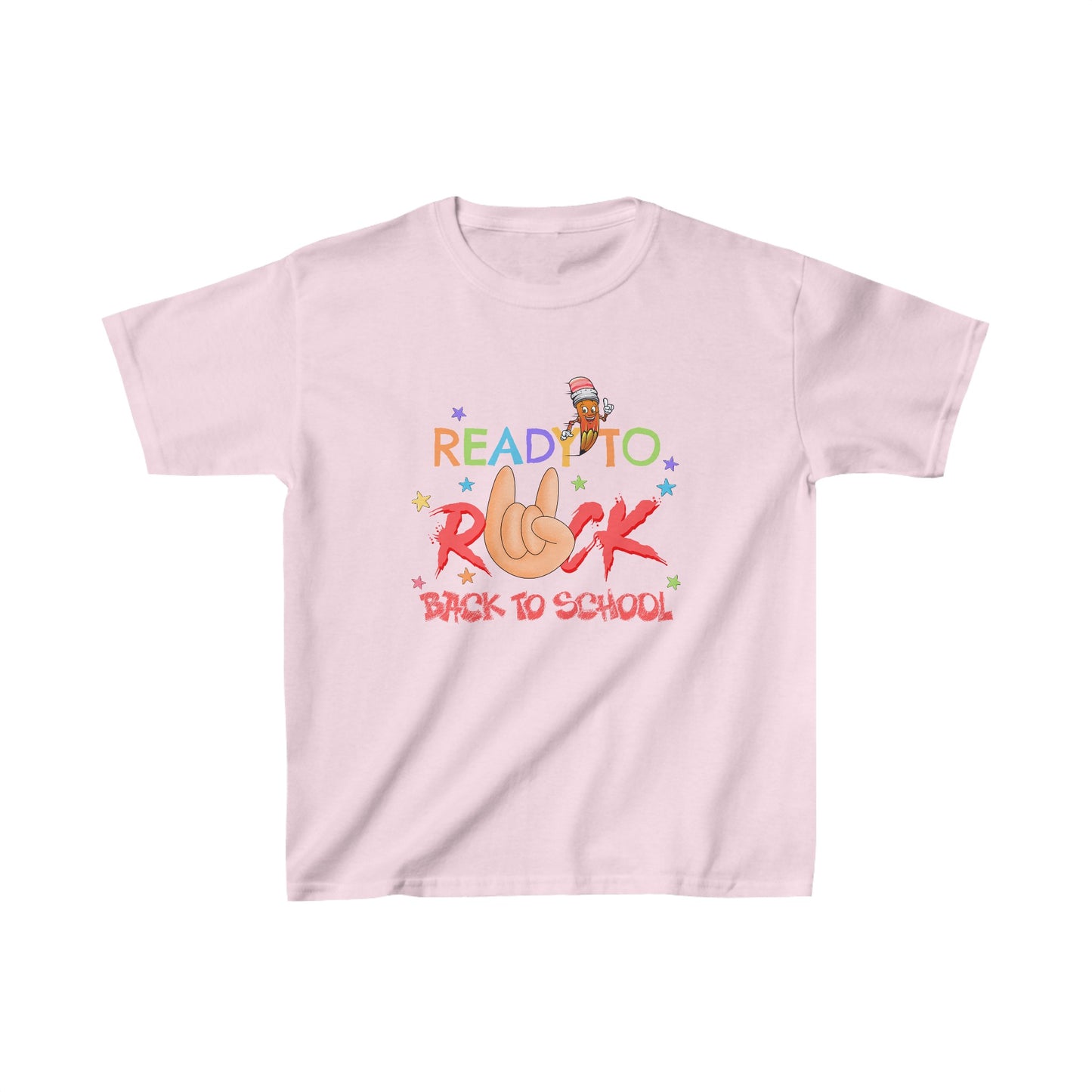 Ready To Rock Back To School Kids Heavy Cotton™ Tee, Back to school Kids Shirt, 1st Day Of School Shirt, Back To School Cotton T-Shirt.