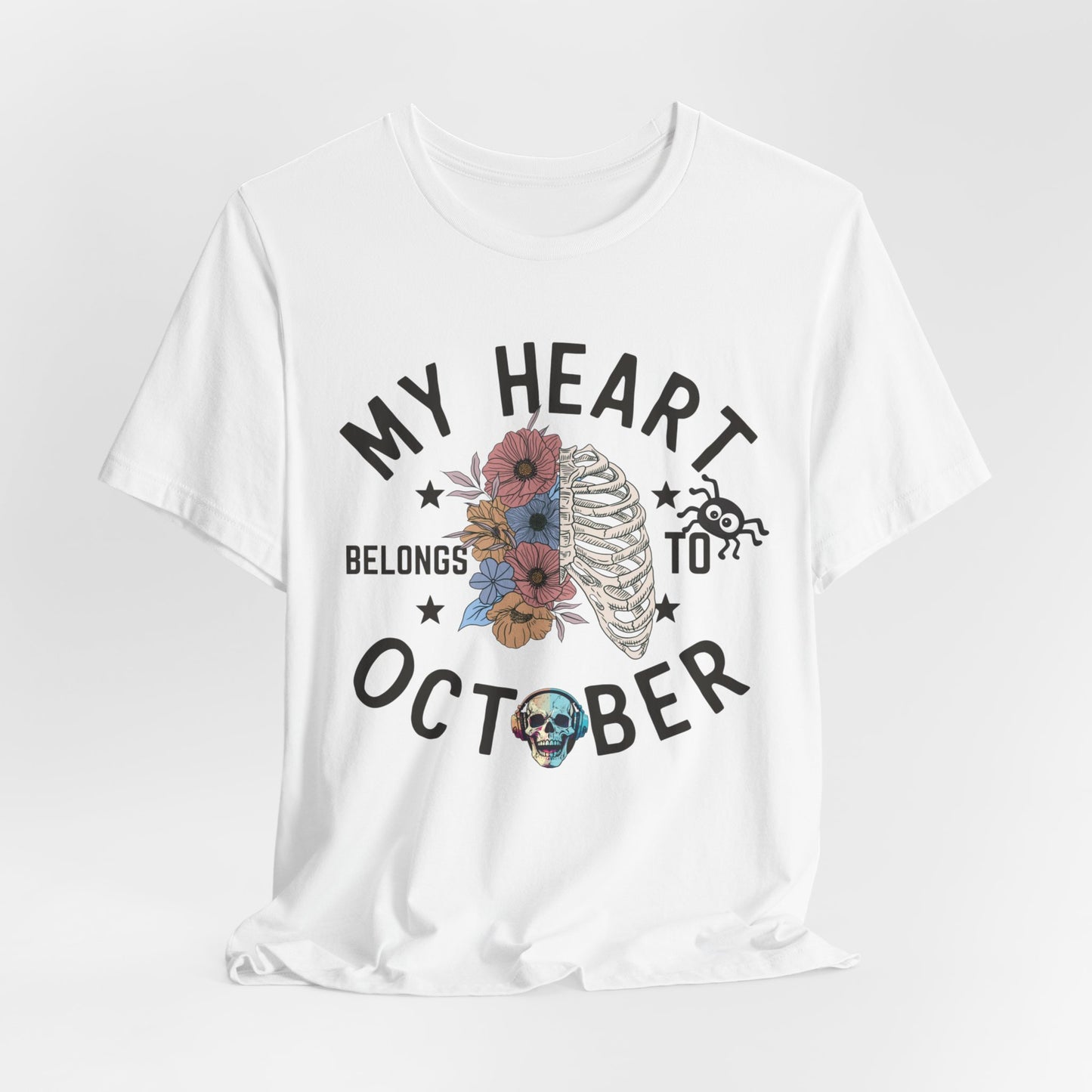 My Heart Belongs To October Halloween T-shirt, Happy Halloween T-shirt, Trick Or Treat T-shirt, Halloween T-shirt, Cool Halloween T-shirt, Spooky T-shirt,