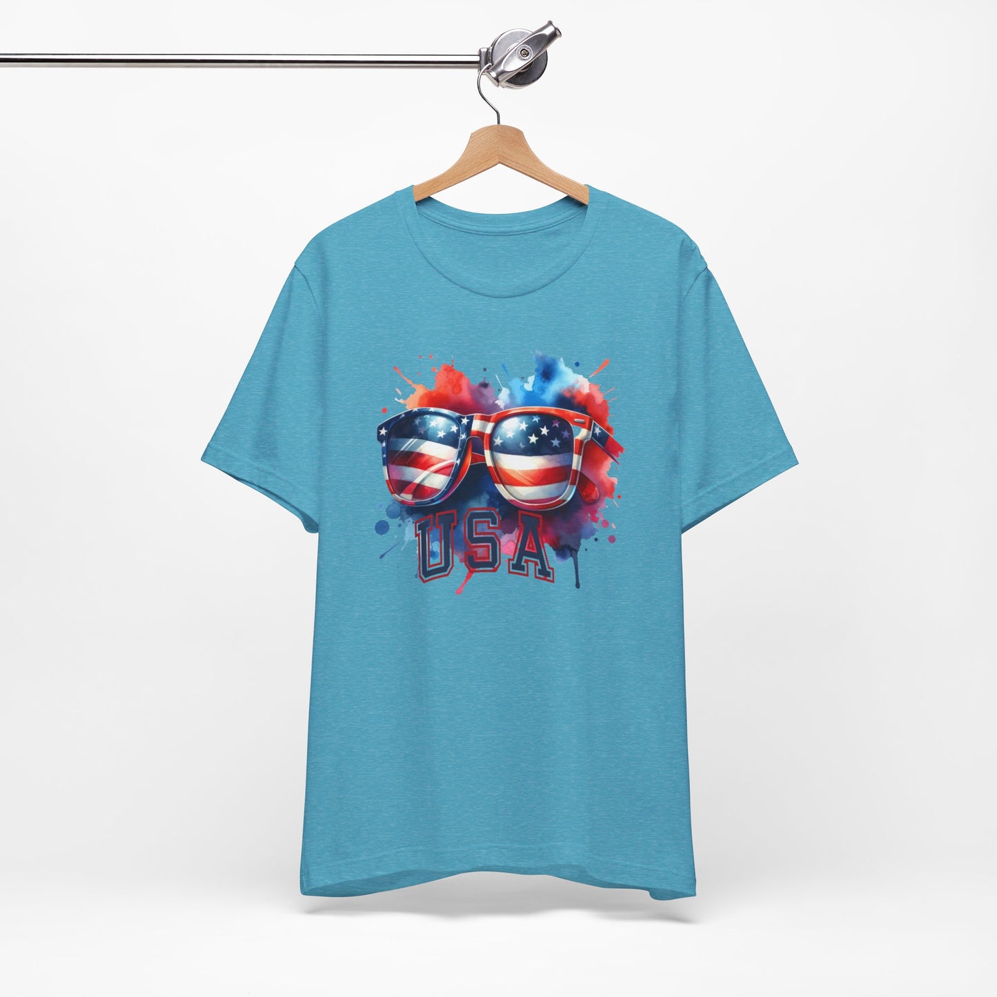 4th of July T-shirt, Sweet Land Of Liberty T-Shirt, Fourth of July unisex jersey short sleeve, America, Flag, Peace Love America. Proud To Be An American, Red White Blue.