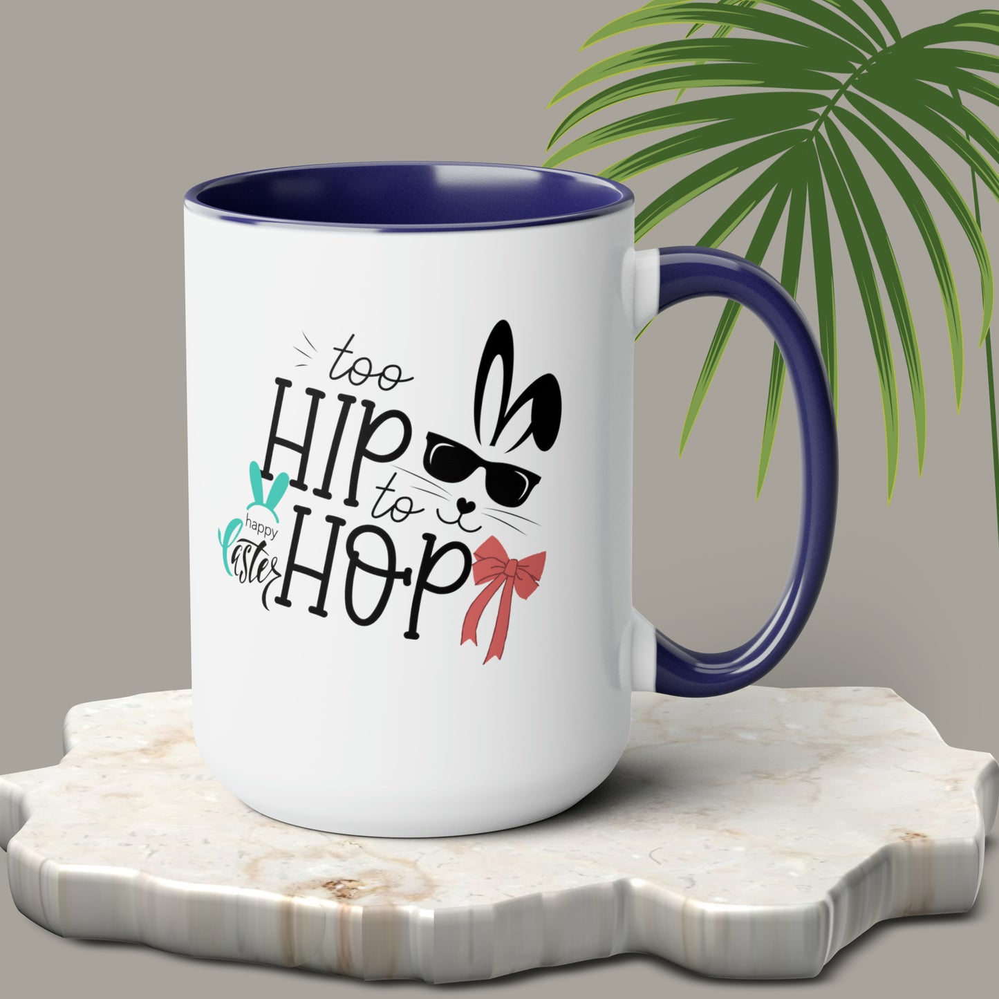 Too Hip To Hop Two-Tone Coffee Mugs, 15oz