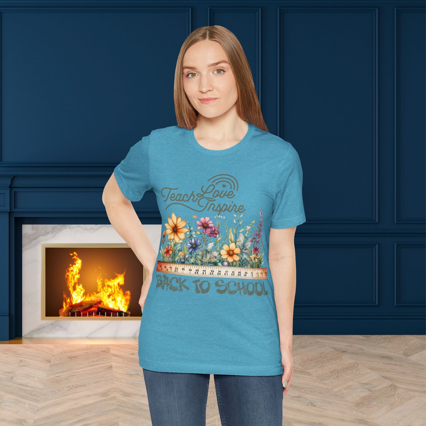 Love Teach Inspire T-Shirt, Back To School T-Shirt, Teacher Back To school unisex jersey short sleeve.First Day Vibes T-Shirt.