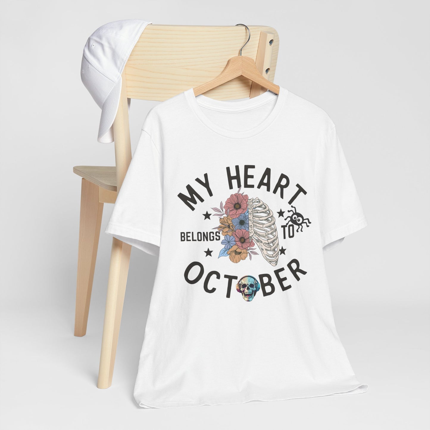 My Heart Belongs To October Halloween T-shirt, Happy Halloween T-shirt, Trick Or Treat T-shirt, Halloween T-shirt, Cool Halloween T-shirt, Spooky T-shirt,