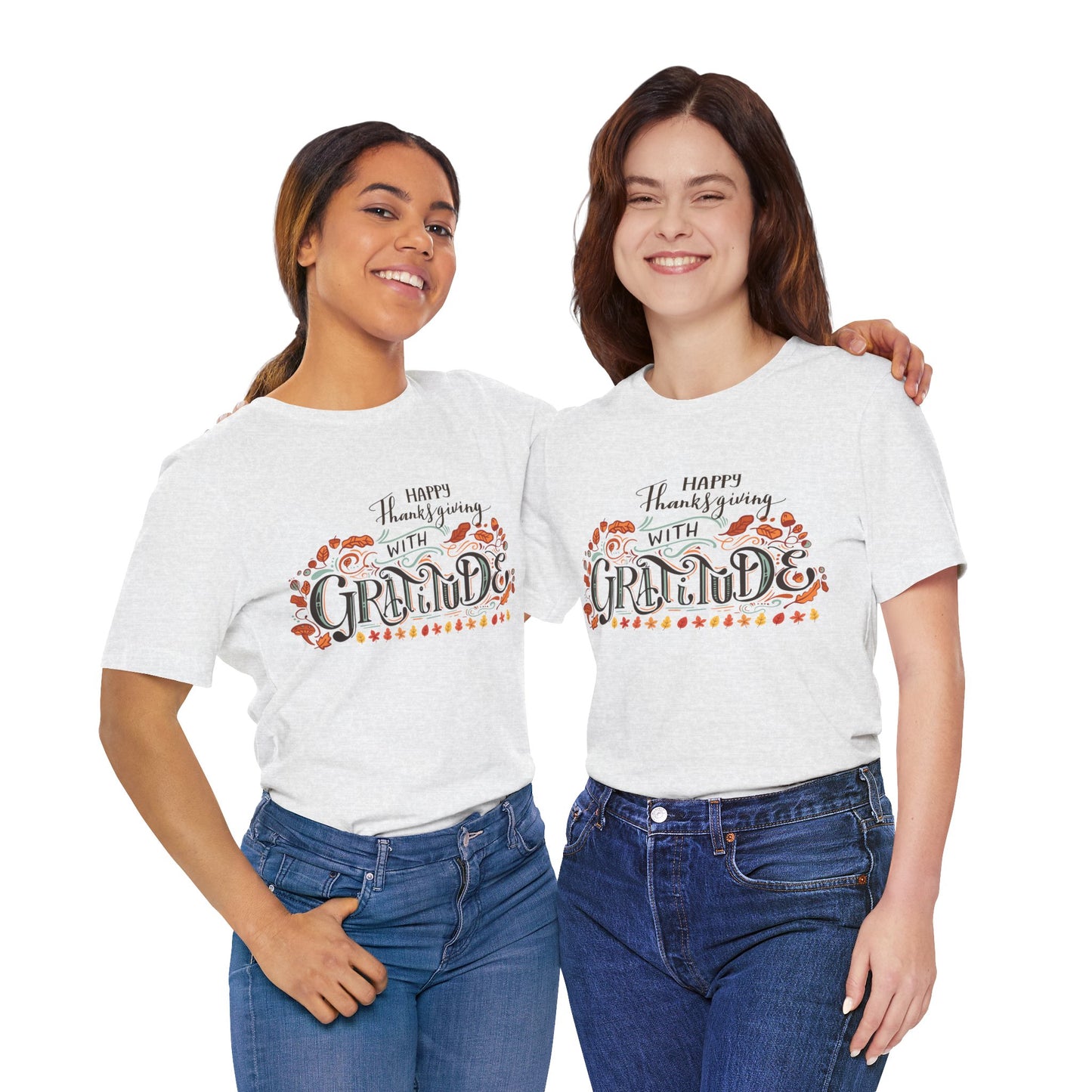 Happy Thanksgiving With Gratitude T-shirt, Happy thanksgiving 2024 T-shirt, Thanksgiving Gift,Turkey Shirt, Family Thanksgiving, Holiday Outfit.