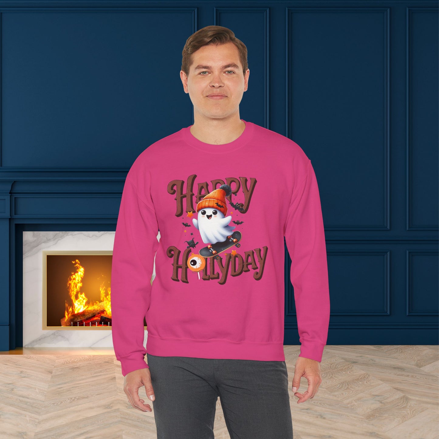 Happy Halloween Sweatshirt, Happy Halloween Sweatshirt - Unisex Heavy Blend Crewneck, Halloween Sweatshirt, Cute Spooky Ghost sweatshirt.