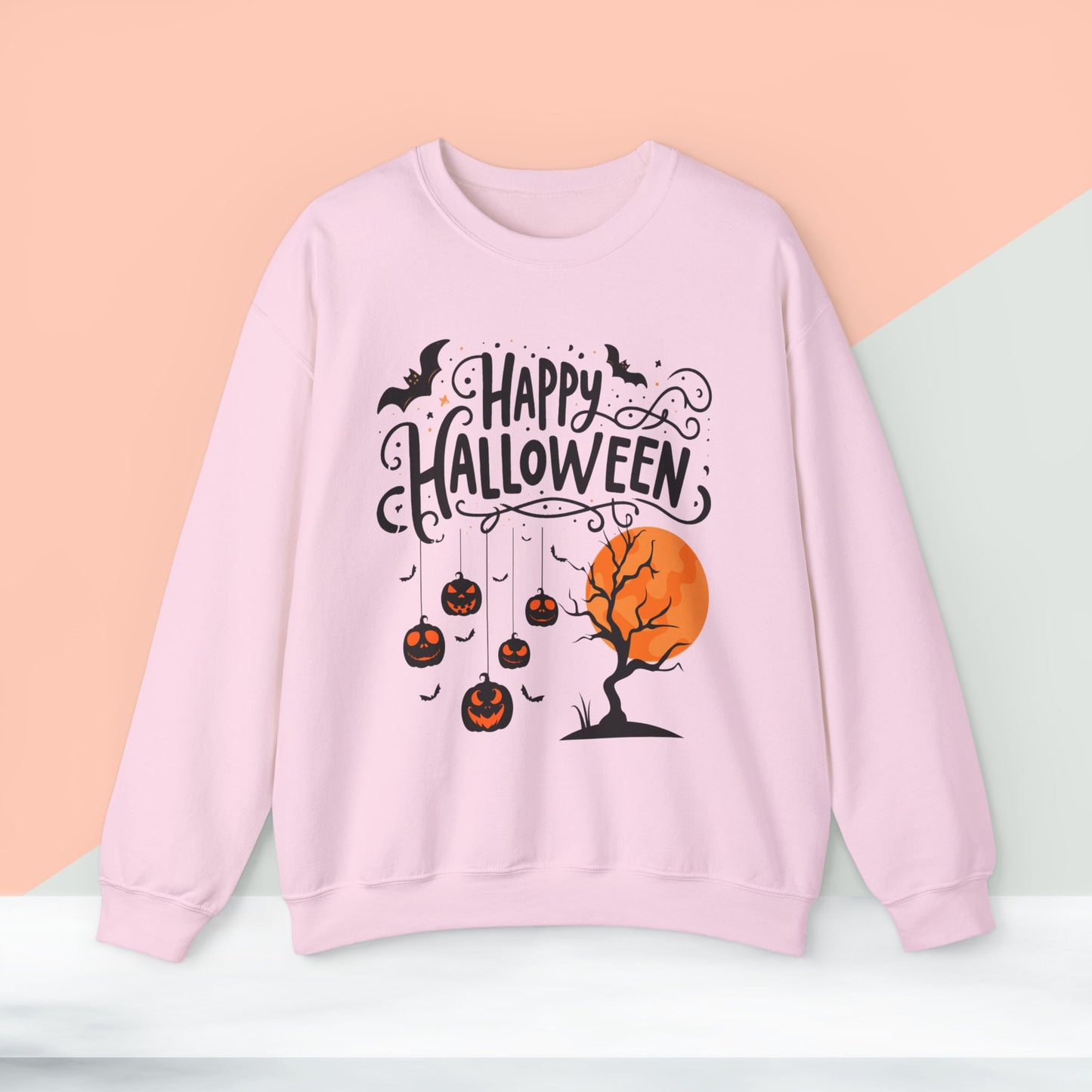 Happy halloween Sweatshirt - Unisex Heavy Blend Crewneck, halloween sweatshirt, cute spooky cat sweatshirt.