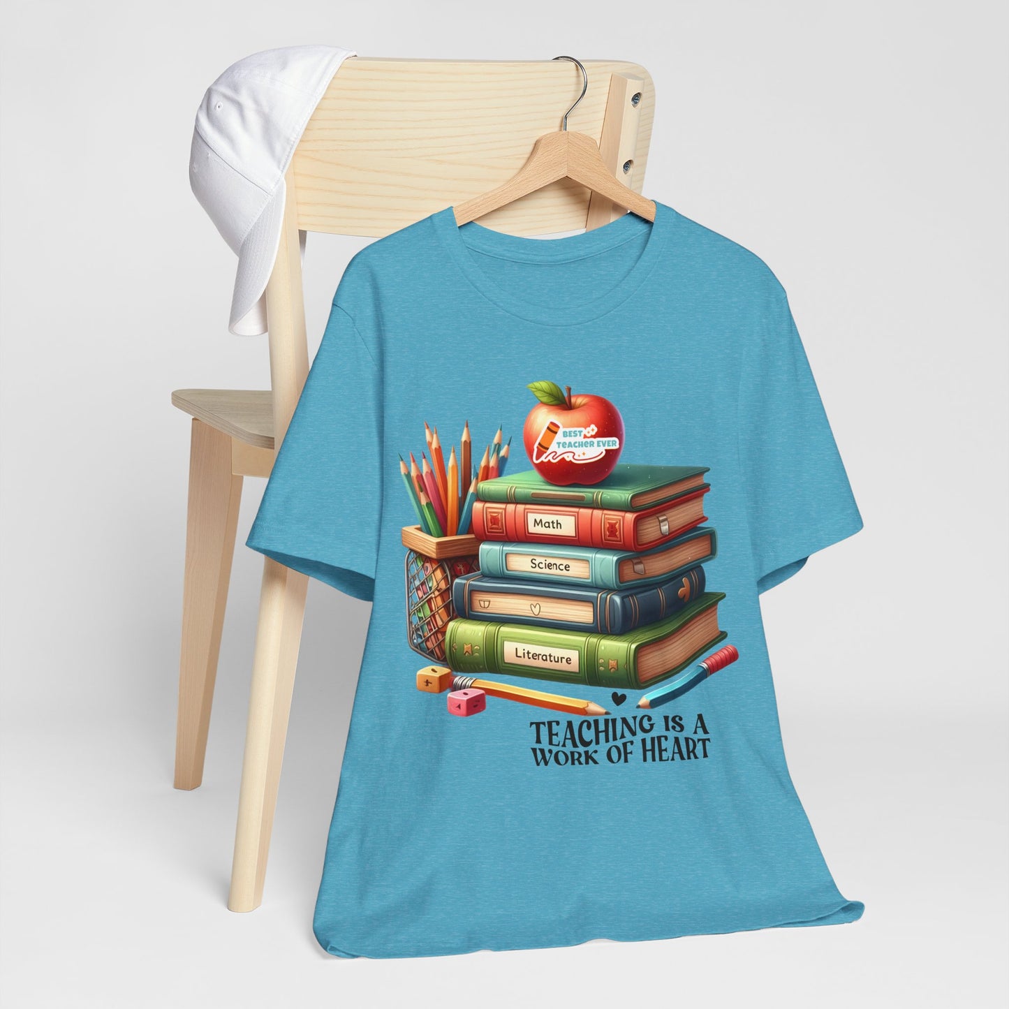 Teaching Is A Work Of Heart T-shirt, Hello Teacher T-Shirt, Back To School T-Shirt, Teach Love Inspire Teacher Shirt, Teacher Back To school unisex jersey short sleeve.First Day Vibes T-Shirt.