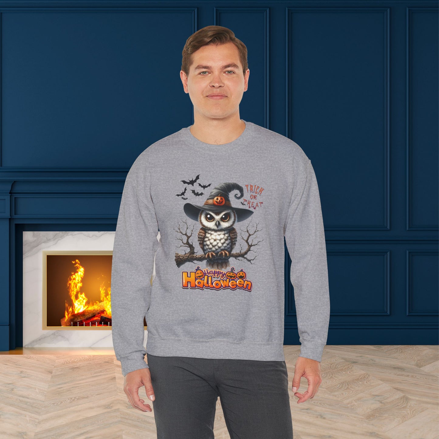 Happy Halloween Sweatshirt, Happy Halloween Sweatshirt - Unisex Heavy Blend Crewneck, Halloween Sweatshirt, Cute Spooky Ghost sweatshirt.