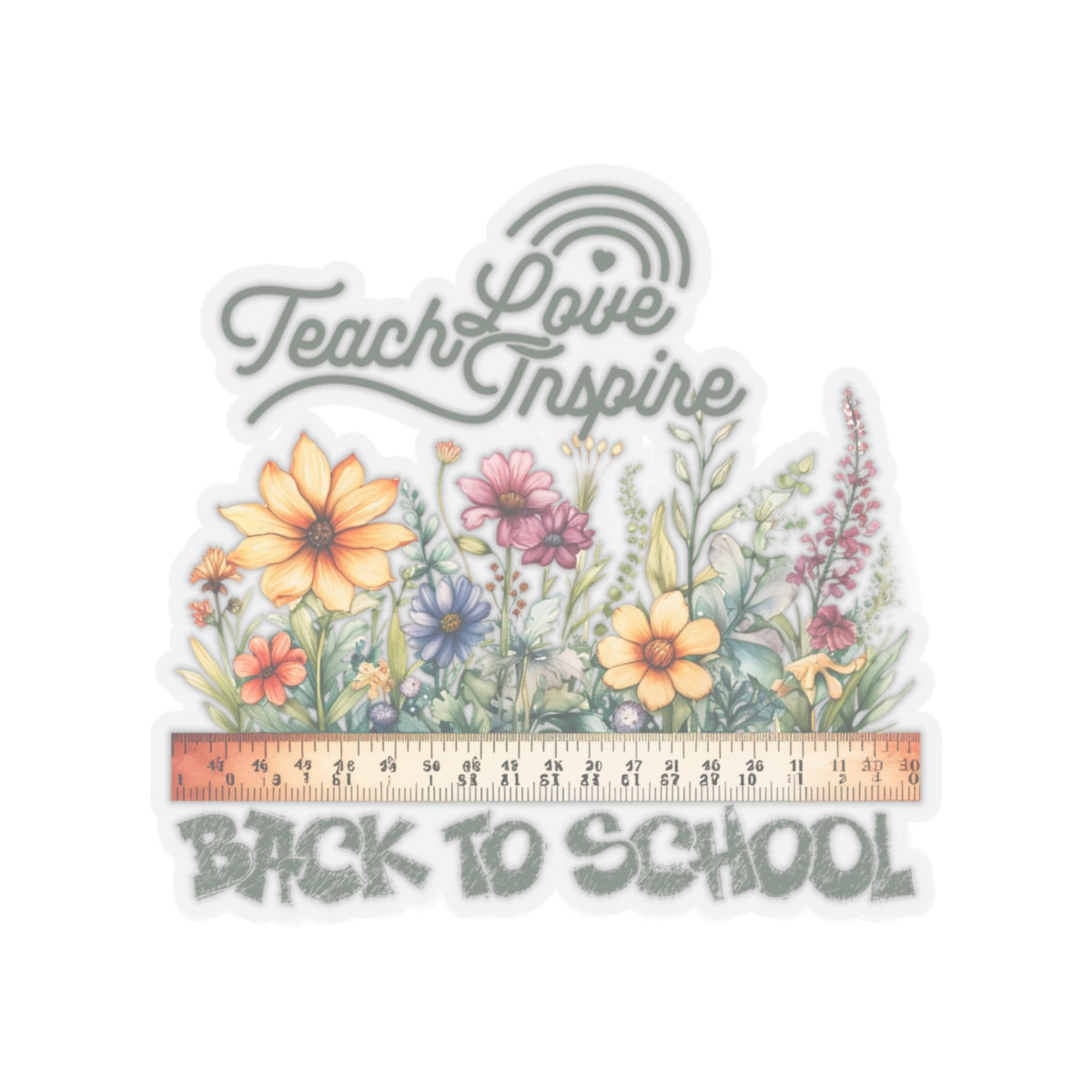 Teach Love Inspire Back To School Kiss-Cut Stickers, First Grade Squad Kiss-Cut Stickers, Gift for First graders, Ready for School, Back to Learning.