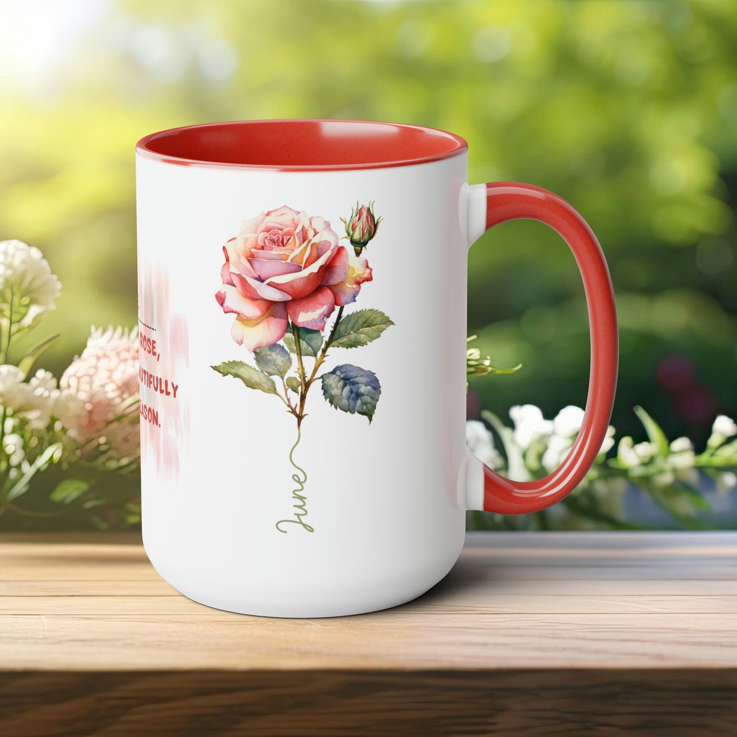 Birth Month flower Tow-Tone Coffee Mug.15oz, June Birth Month flower mug.