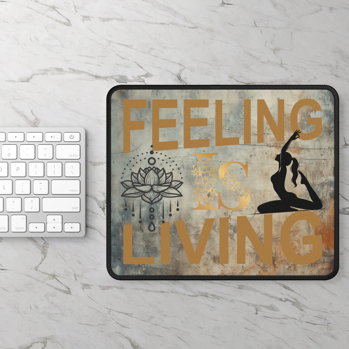 Feeling Is Living Yoga Mouse Pad,Unique Gift For Meditation And Yoga Lover, Cute Yoga Mouse Pad, Mindful Yoga Gift, Yoga lover Mouse Pad, Yoga Instructor Gift, Gift For Yoga lovers, Gift For Yogi.