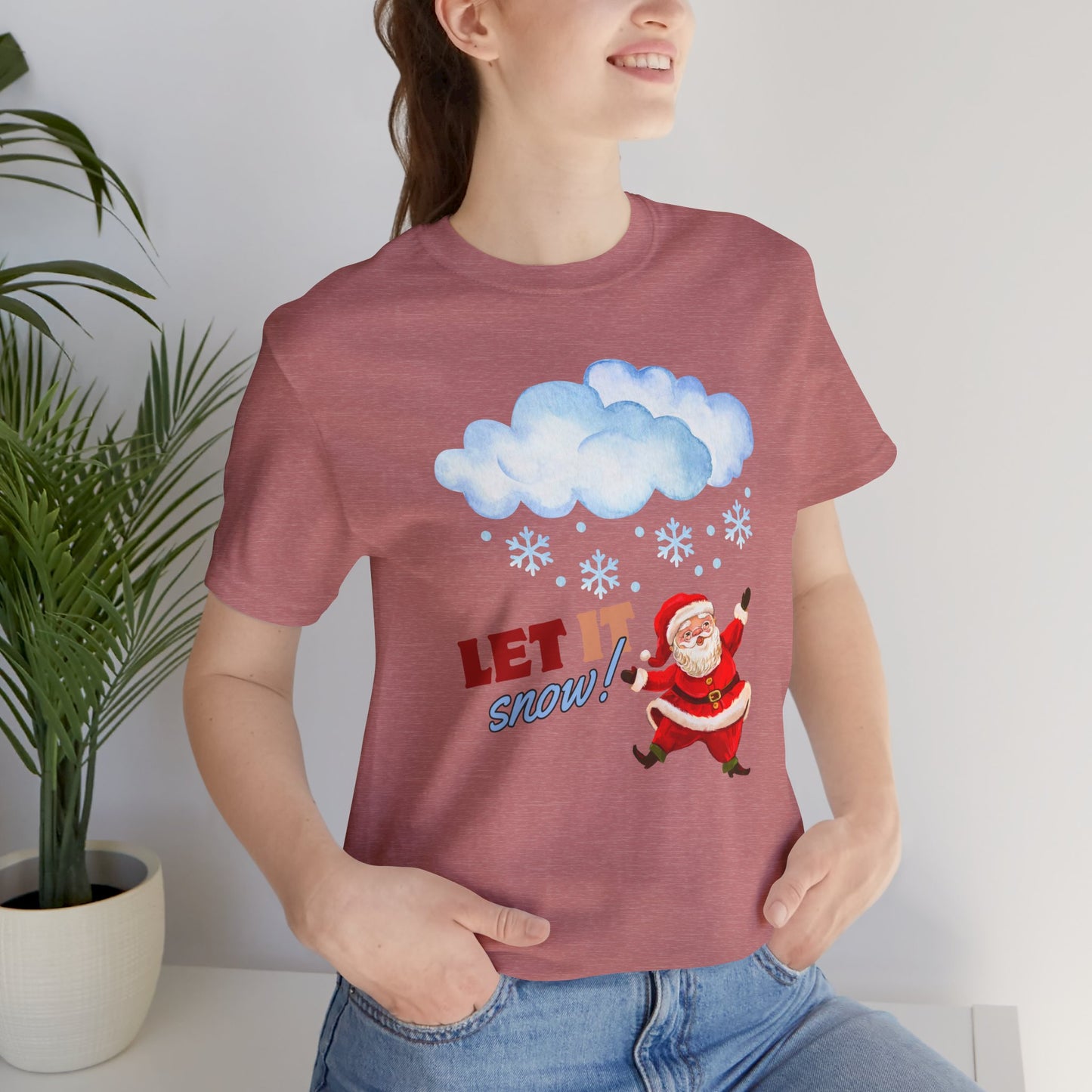 Let It Snow Unisex Tee, Christmas Shirt, Christmas Outfit, Merry Christmas T-shirt, Merry Christmas 2024 T-shirt, Christmas Gift, Family Holiday Outfit.