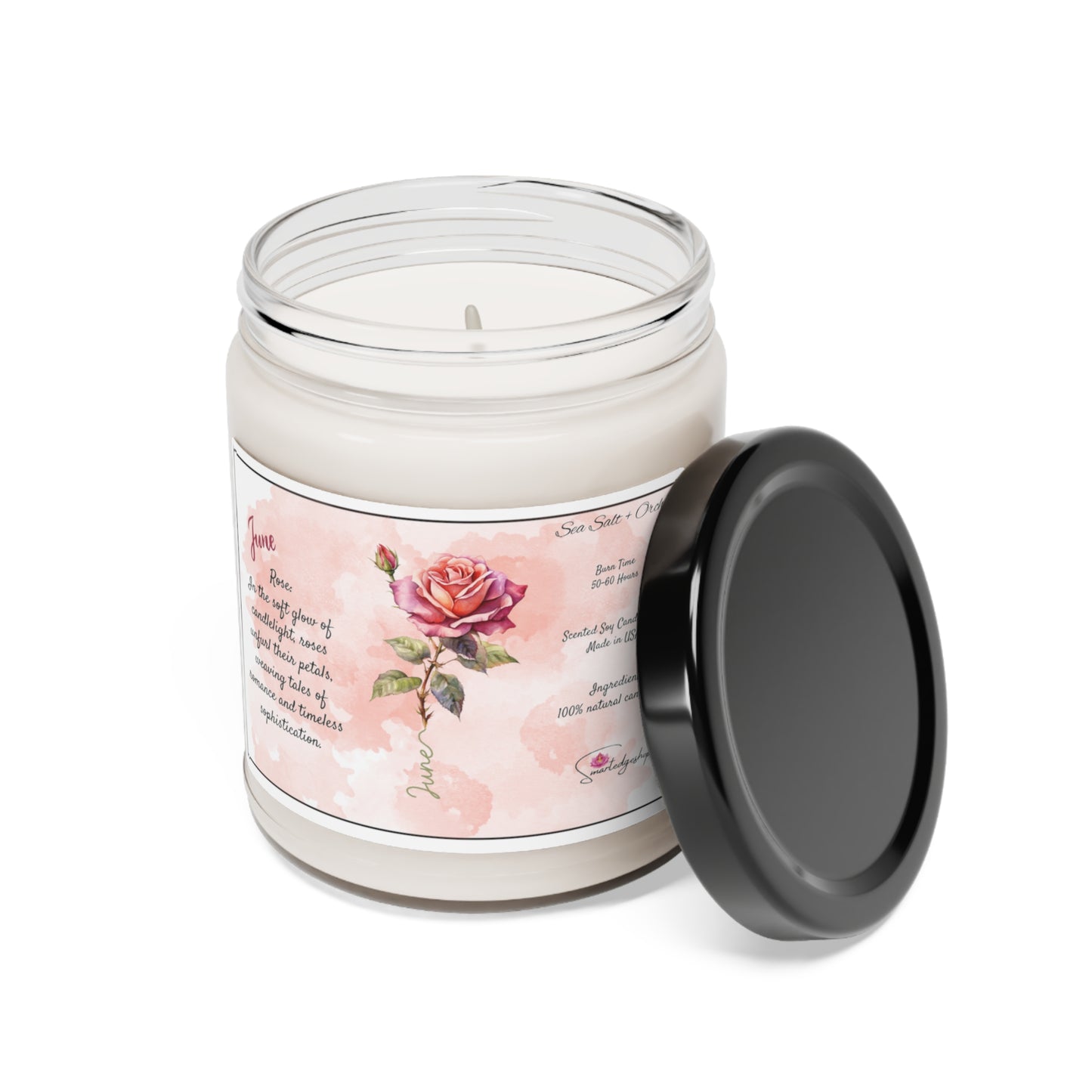 June Birth Month Flower Scented Soy Candle, 9oz