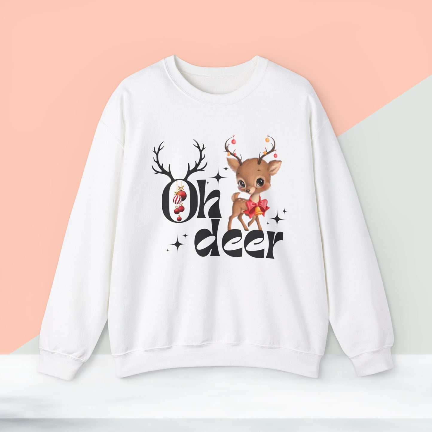 Oh Deer Sweatshirt - Unisex Heavy Blend, Merry Christmas, Festive, Christmas Gift, Crewneck, merry Christmas Sweatshirt, Christmas Sweatshirt  Christmas Gift, Festive Sweatshirt.