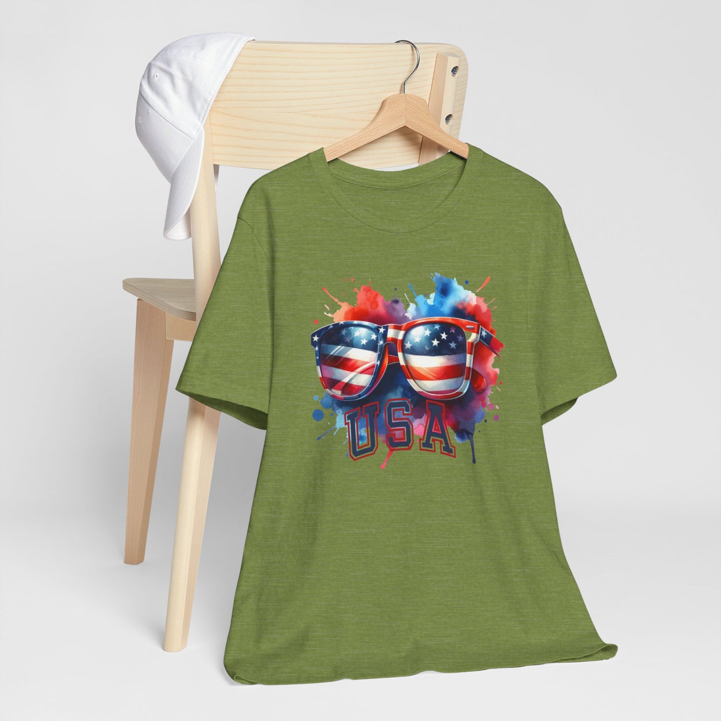 4th of July T-shirt, Sweet Land Of Liberty T-Shirt, Fourth of July unisex jersey short sleeve, America, Flag, Peace Love America. Proud To Be An American, Red White Blue.