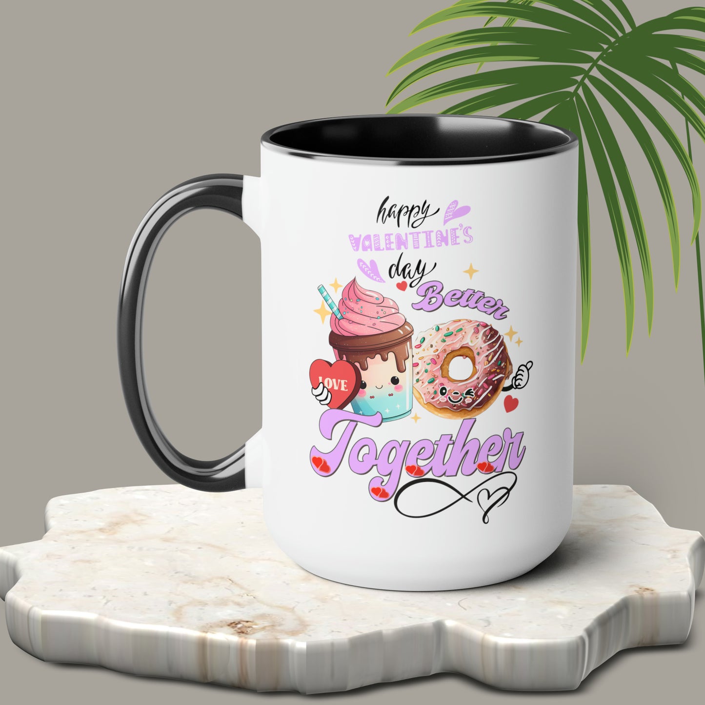 Happy valentines day Two-Tone Coffee Mugs, 15oz