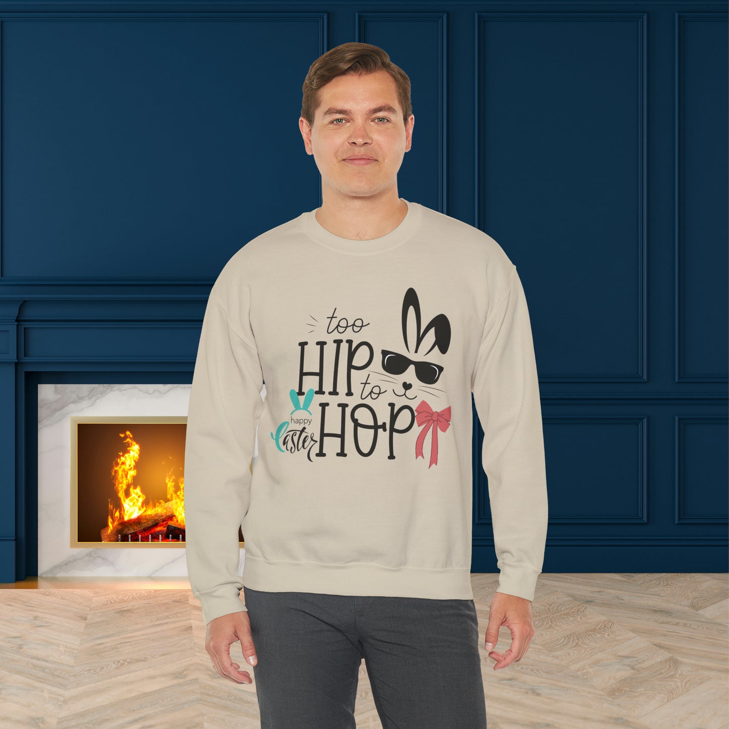 Hip Hop Unisex Crewneck Sweatshirt, Happy Easter Sweatshirt