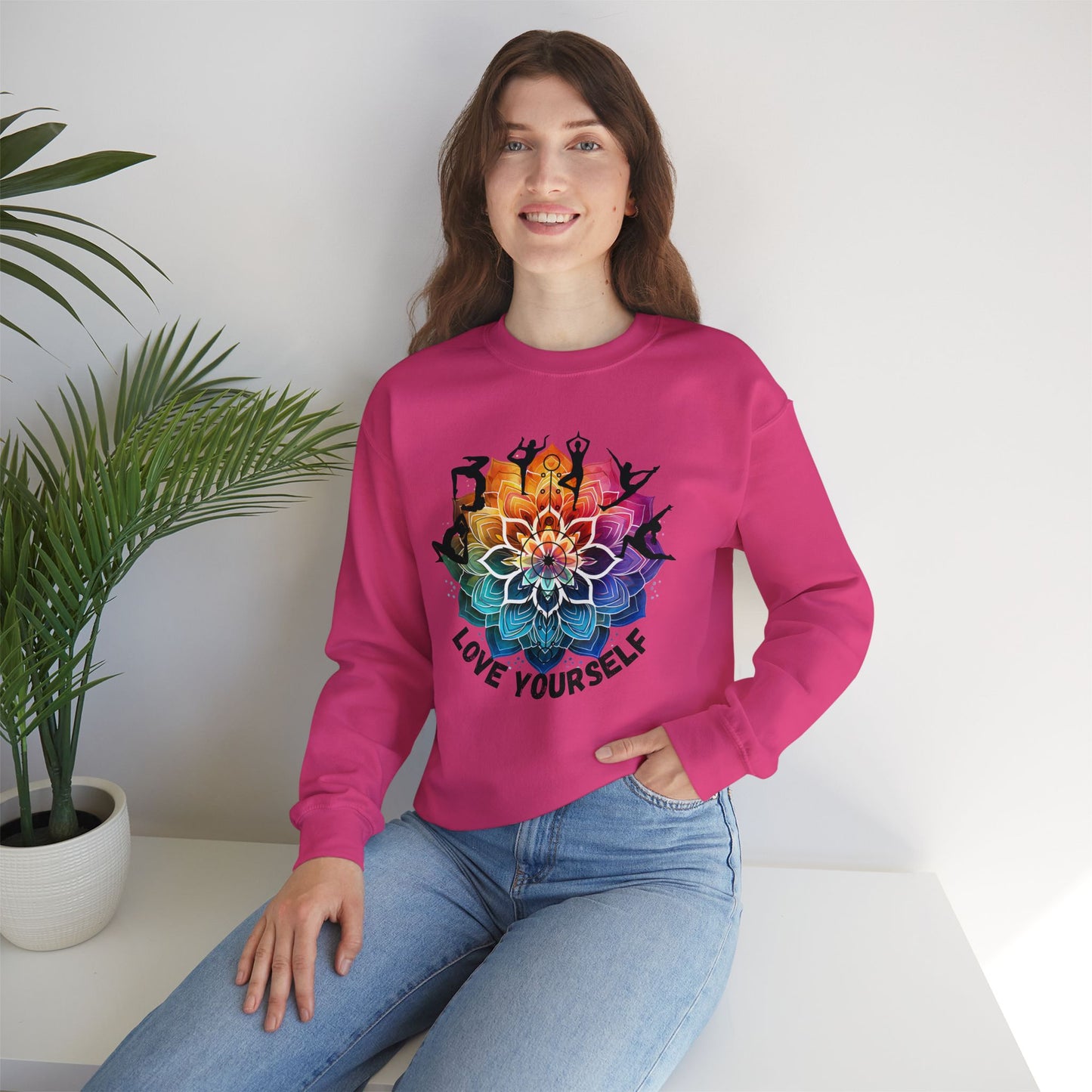 Love yourself Yoga unisex heavy blend crewneck sweatshirt,Yoga workout Sweatshirt,Yoga lovers Sweatshirt, Yoga Instructor Gift, Gym Sweatshirt, Gift For Yoga lovers, Gift For Yogi.